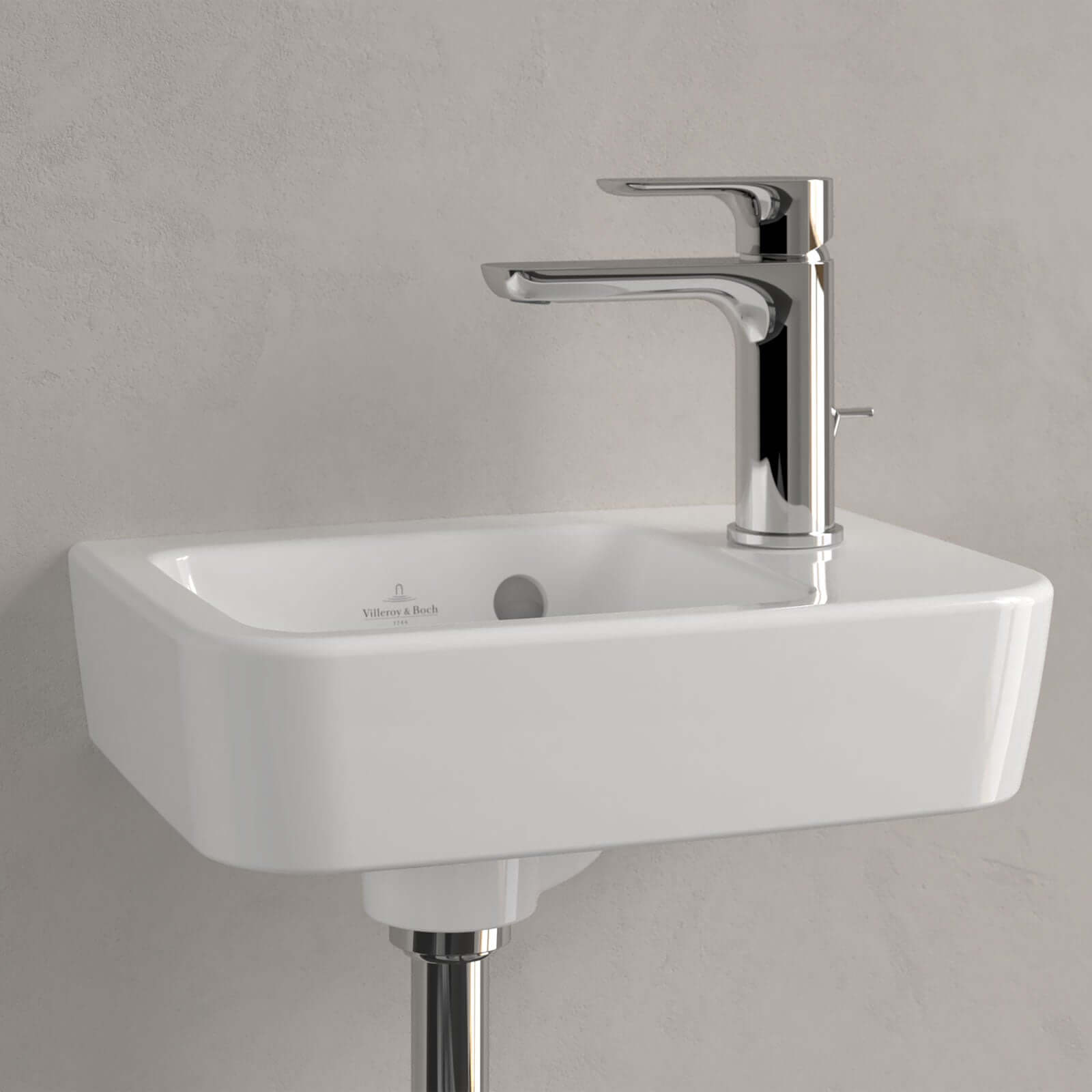 Villeroy & Boch O.novo 360x250 White Alpin Compact Wall Hung Handwash Basin Basin with Overflow