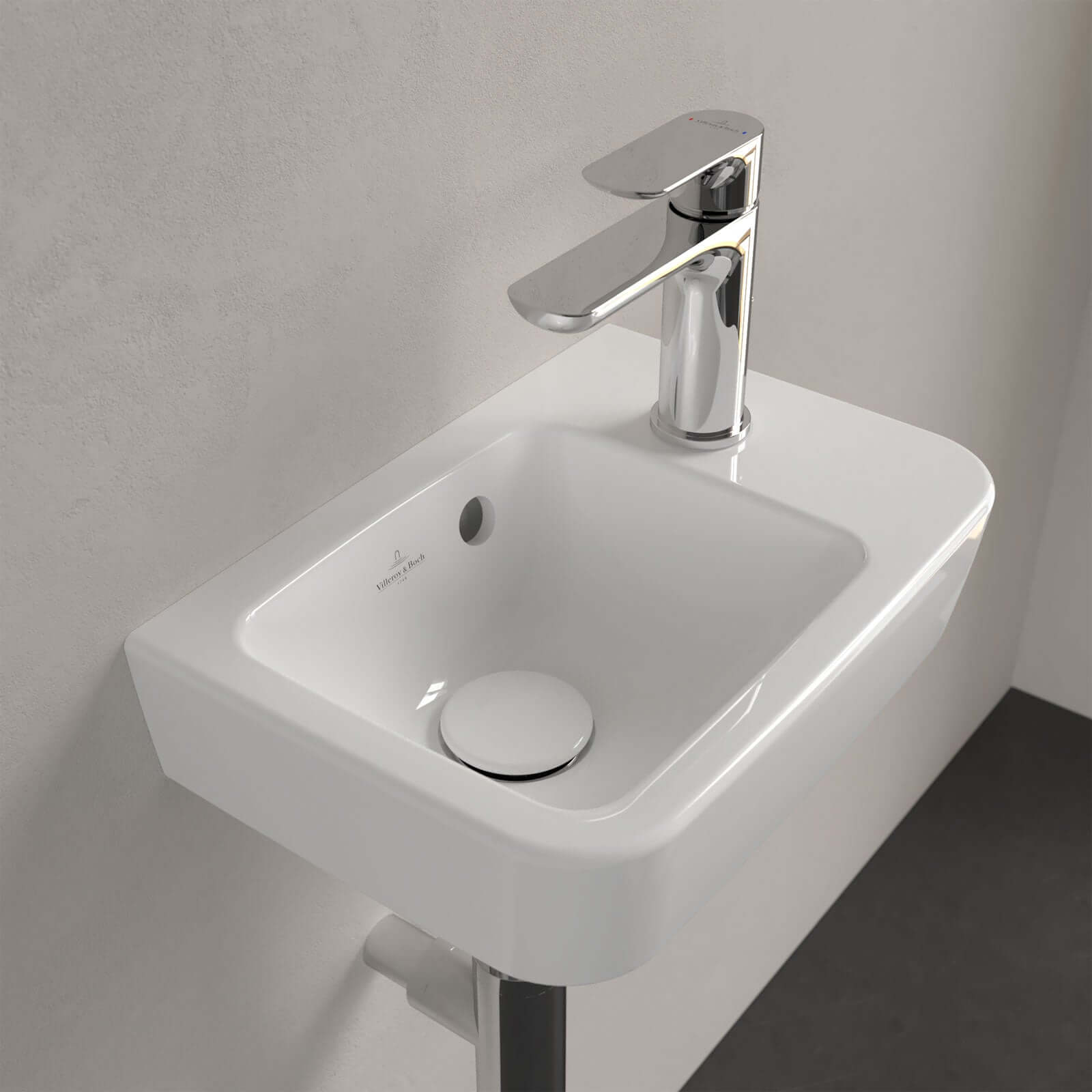 Villeroy & Boch O.novo 360x250 White Alpin Compact Wall Hung Handwash Basin Basin with Overflow