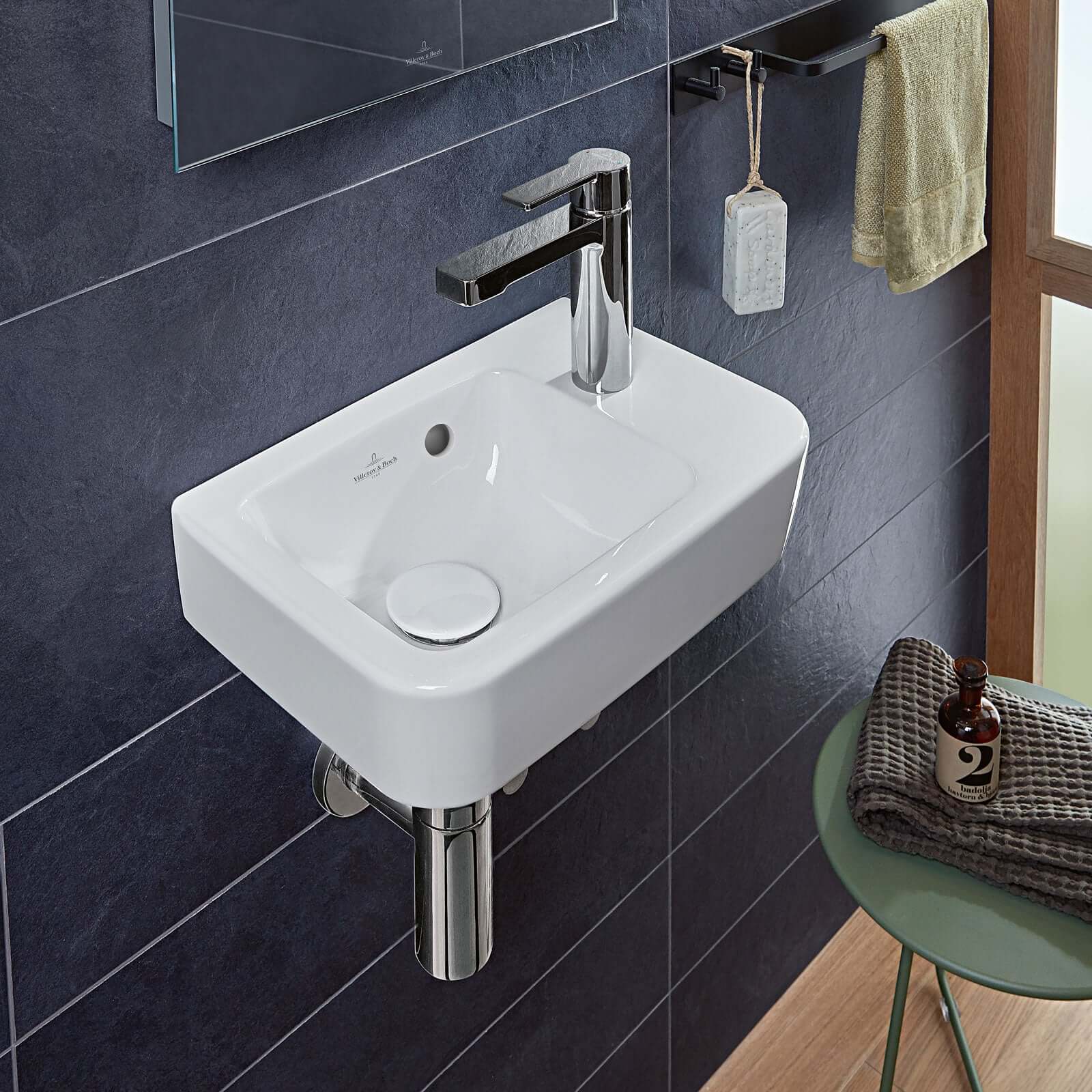 Villeroy & Boch O.novo 360x250 White Alpin Compact Wall Hung Handwash Basin Basin with Overflow