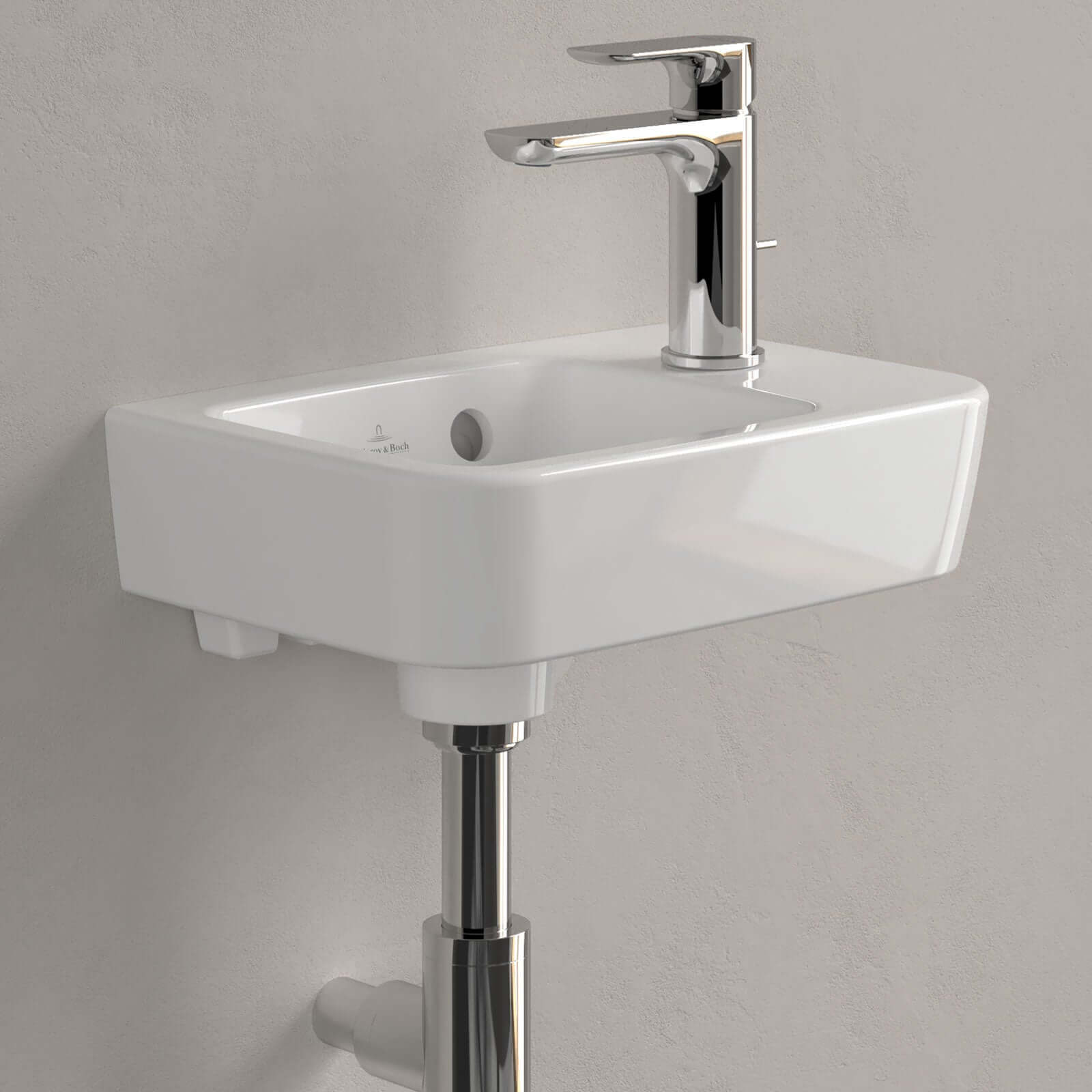 Villeroy & Boch O.novo 360x250 White Alpin Compact Wall Hung Handwash Basin Basin with Overflow
