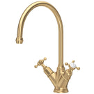 perrin--rowe-minoan-cross-handle-satin-brass-kitchen-sink-mixer-tap-4385sb-