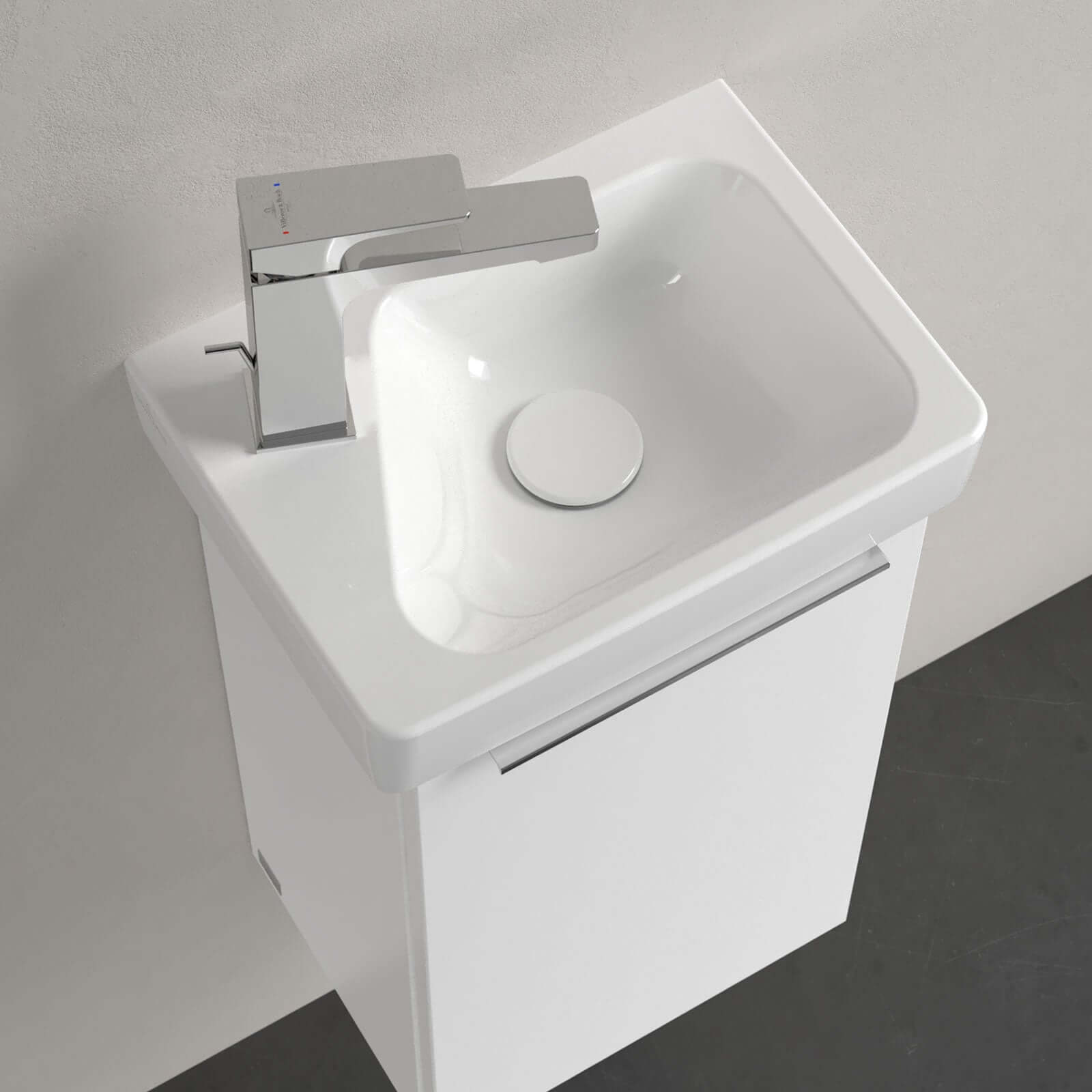 Villeroy & Boch Architectura 360X260 White Alpin 1 Left Hand Tap Hole Rectangle Wall Hung Wash Basin