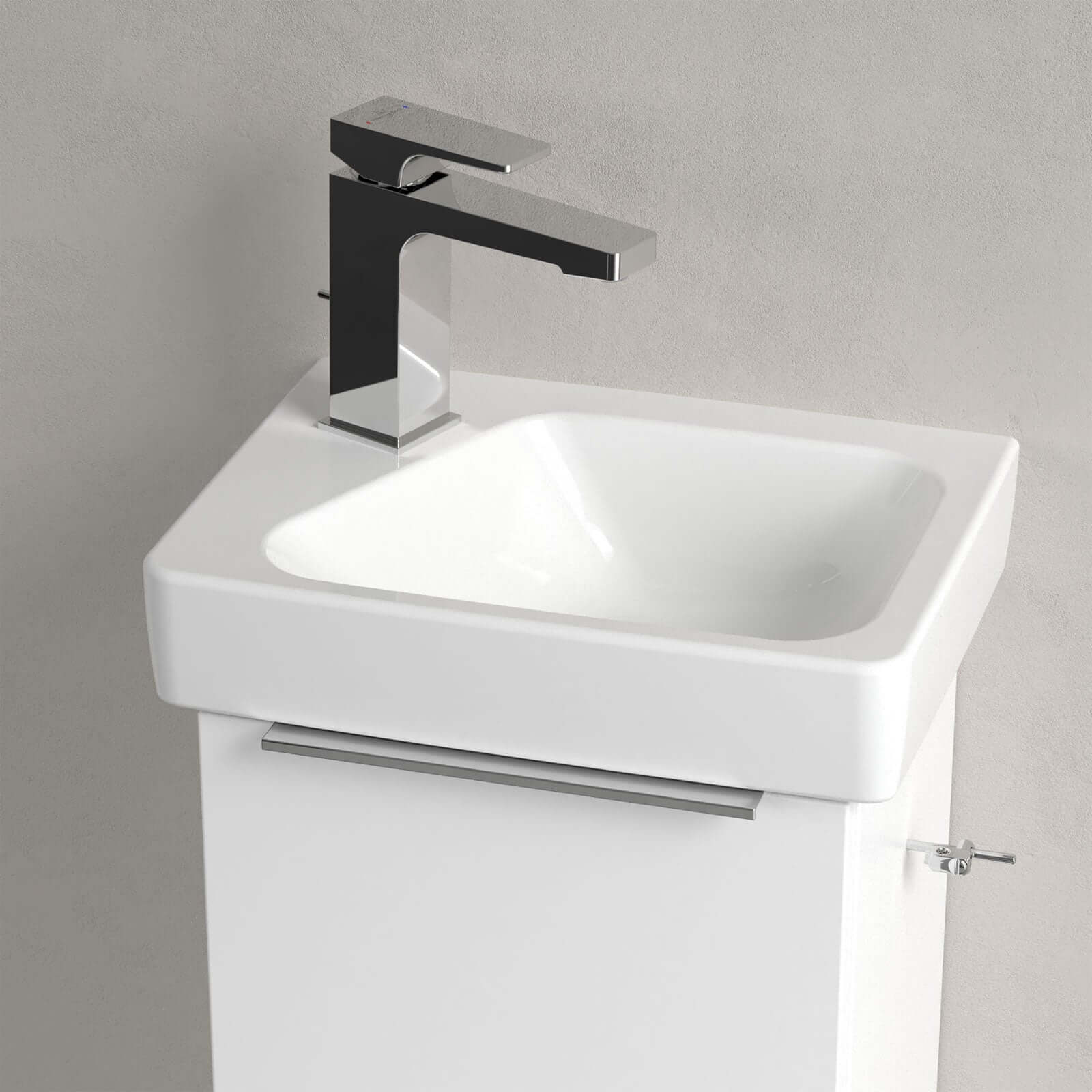 Villeroy & Boch Architectura 360X260 White Alpin 1 Left Hand Tap Hole Rectangle Wall Hung Wash Basin