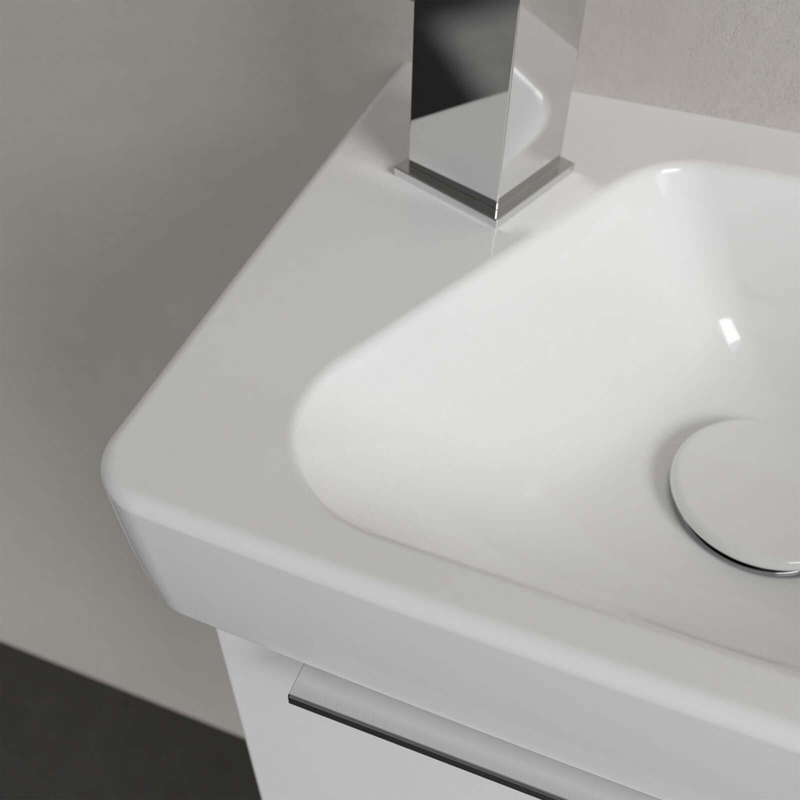 Villeroy & Boch Architectura 360X260 White Alpin 1 Left Hand Tap Hole Rectangle Wall Hung Wash Basin