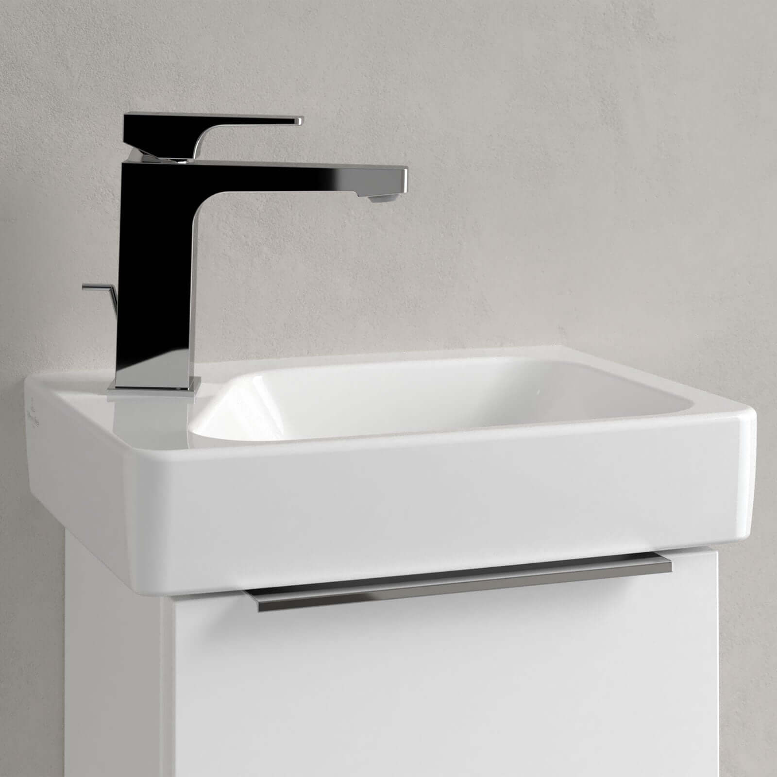 Villeroy & Boch Architectura 360X260 White Alpin 1 Left Hand Tap Hole Rectangle Wall Hung Wash Basin