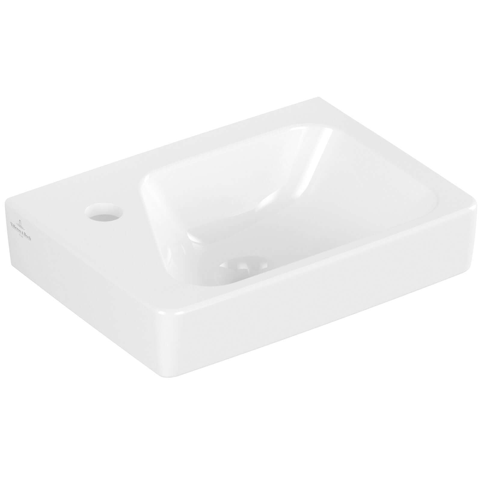 Villeroy & Boch Architectura 360X260 White Alpin 1 Left Hand Tap Hole Rectangle Wall Hung Wash Basin