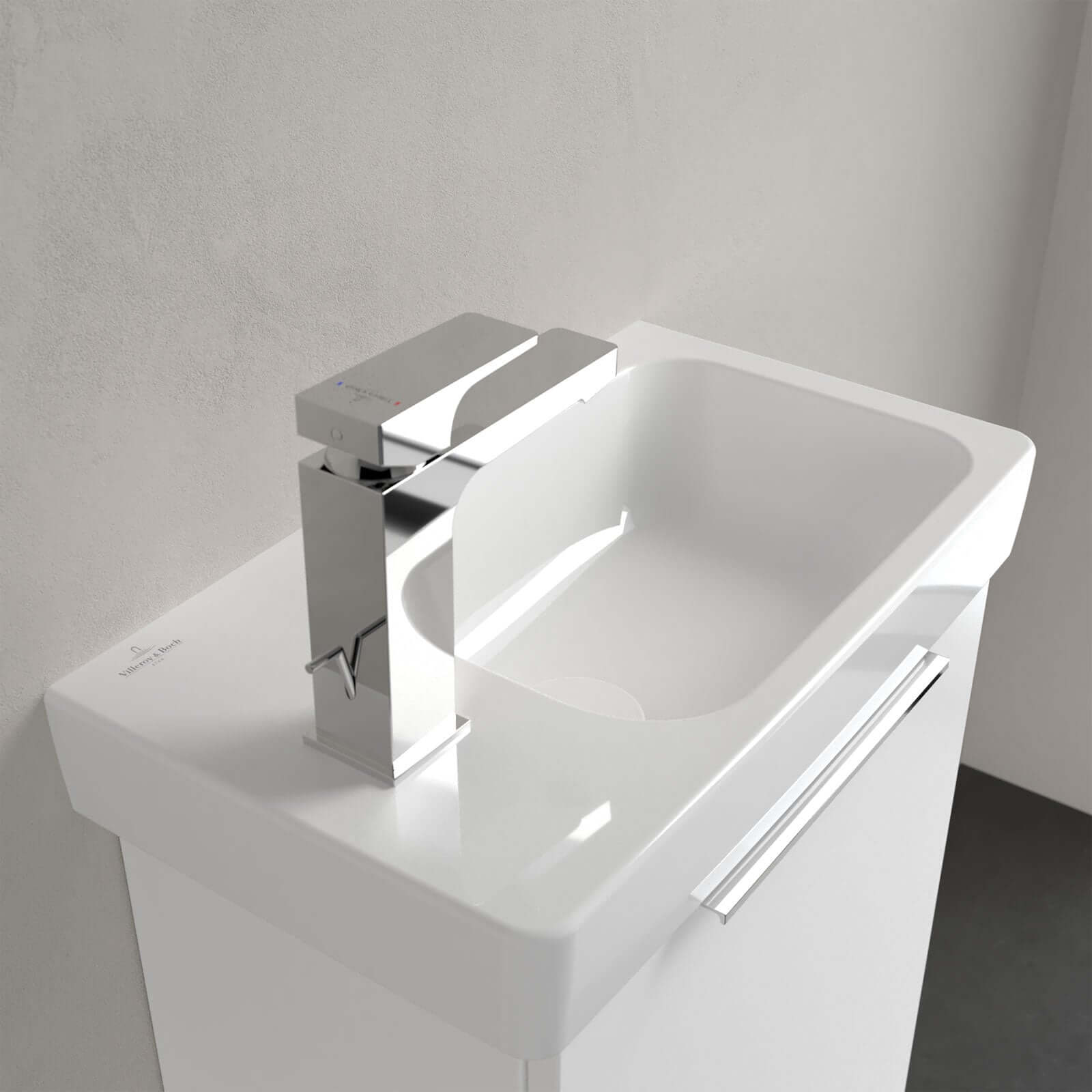 Villeroy & Boch Architectura 480X275 White Alpin Left Hand 1TH Rectangle Wall Hung Wash Basin