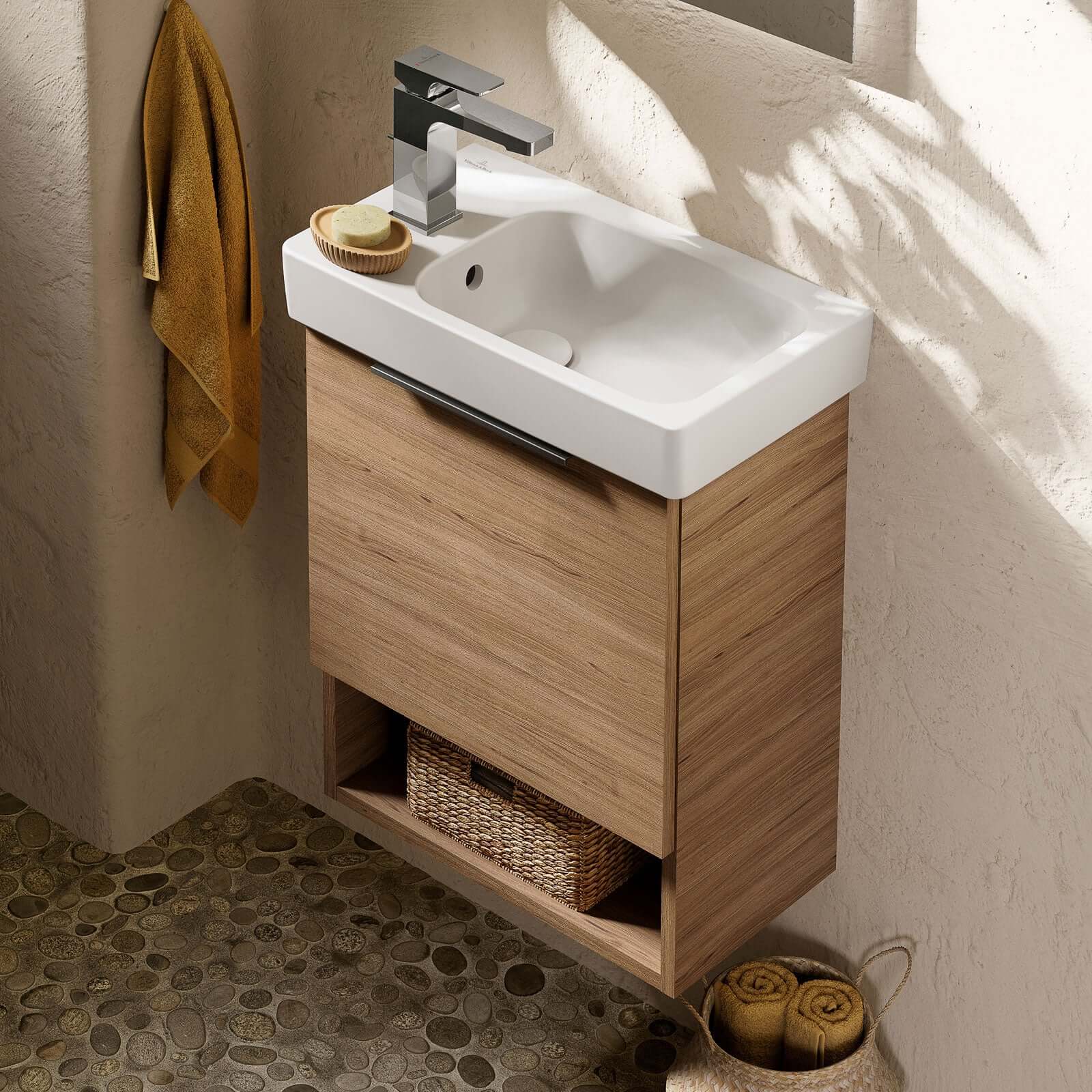 Villeroy & Boch Architectura 480X275 White Alpin Left Hand 1TH Rectangle Wall Hung Wash Basin