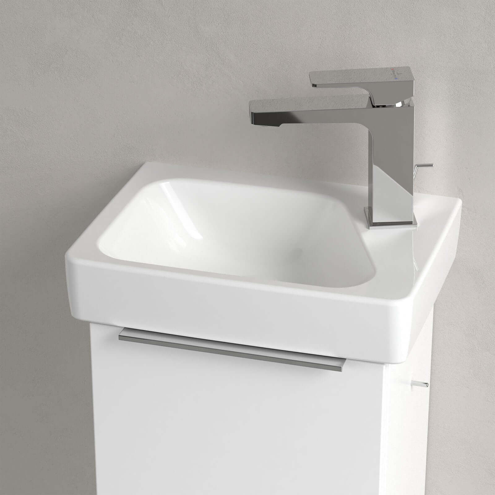 Villeroy & Boch Architectura 360X260 White Alpin 1 Right Hand Tap Hole Rectangle Wall Hung Wash Basin