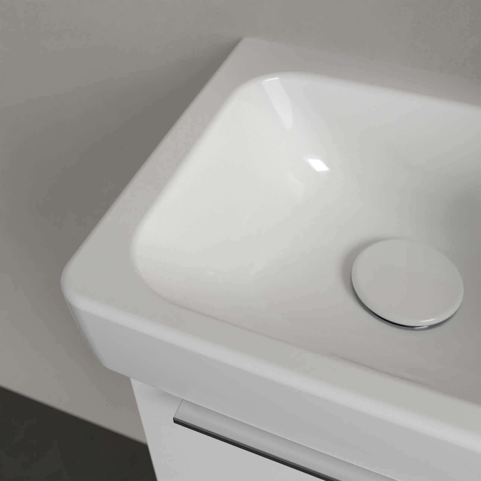 Villeroy & Boch Architectura 360X260 White Alpin 1 Right Hand Tap Hole Rectangle Wall Hung Wash Basin