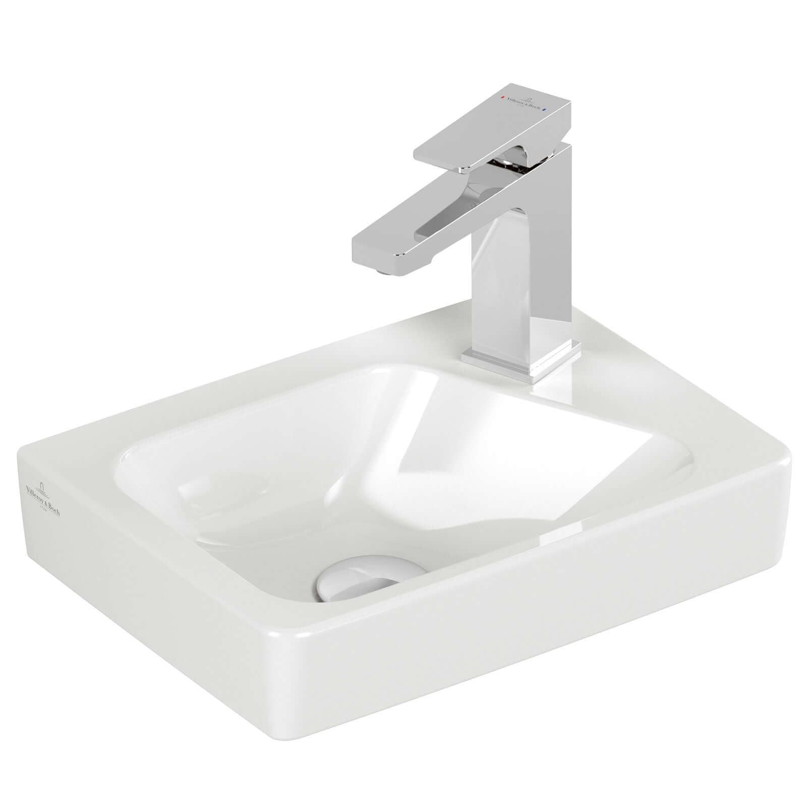 Villeroy & Boch Architectura 360X260 White Alpin 1 Right Hand Tap Hole Rectangle Wall Hung Wash Basin