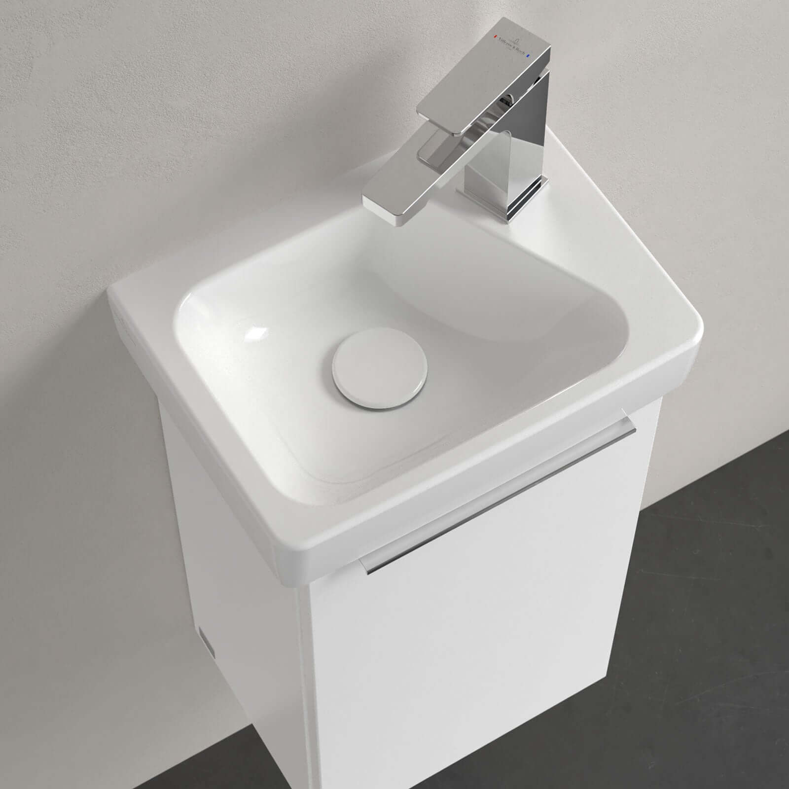 Villeroy & Boch Architectura 360X260 White Alpin 1 Right Hand Tap Hole Rectangle Wall Hung Wash Basin