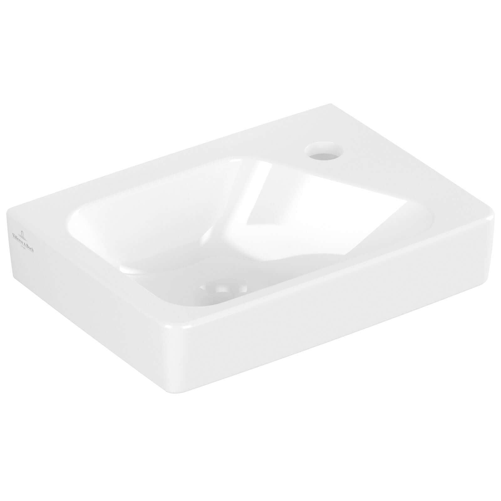 Villeroy & Boch Architectura 360X260 White Alpin 1 Right Hand Tap Hole Rectangle Wall Hung Wash Basin