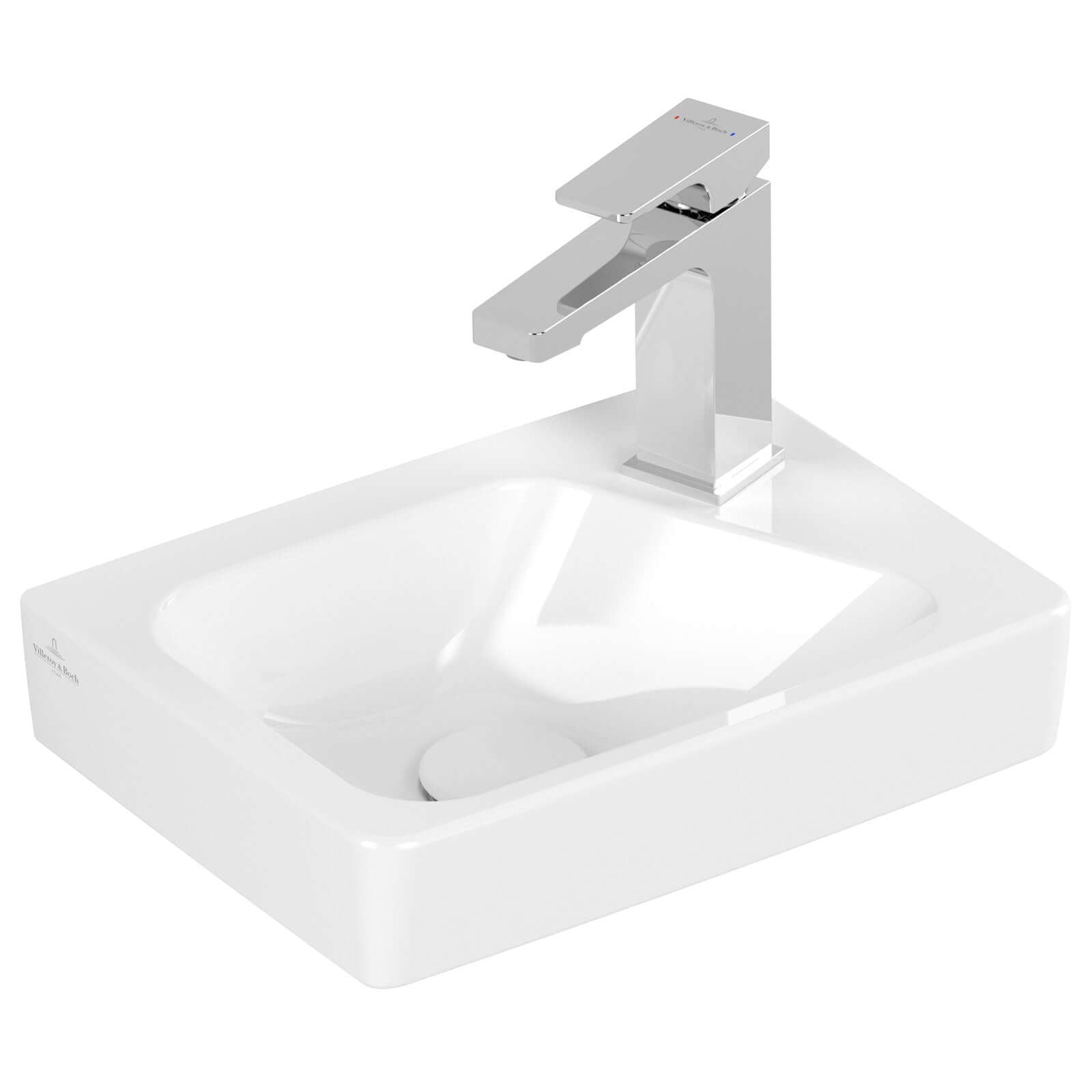 Villeroy & Boch Architectura 360X260 White Alpin 1 Right Hand Tap Hole Rectangle Wall Hung Wash Basin