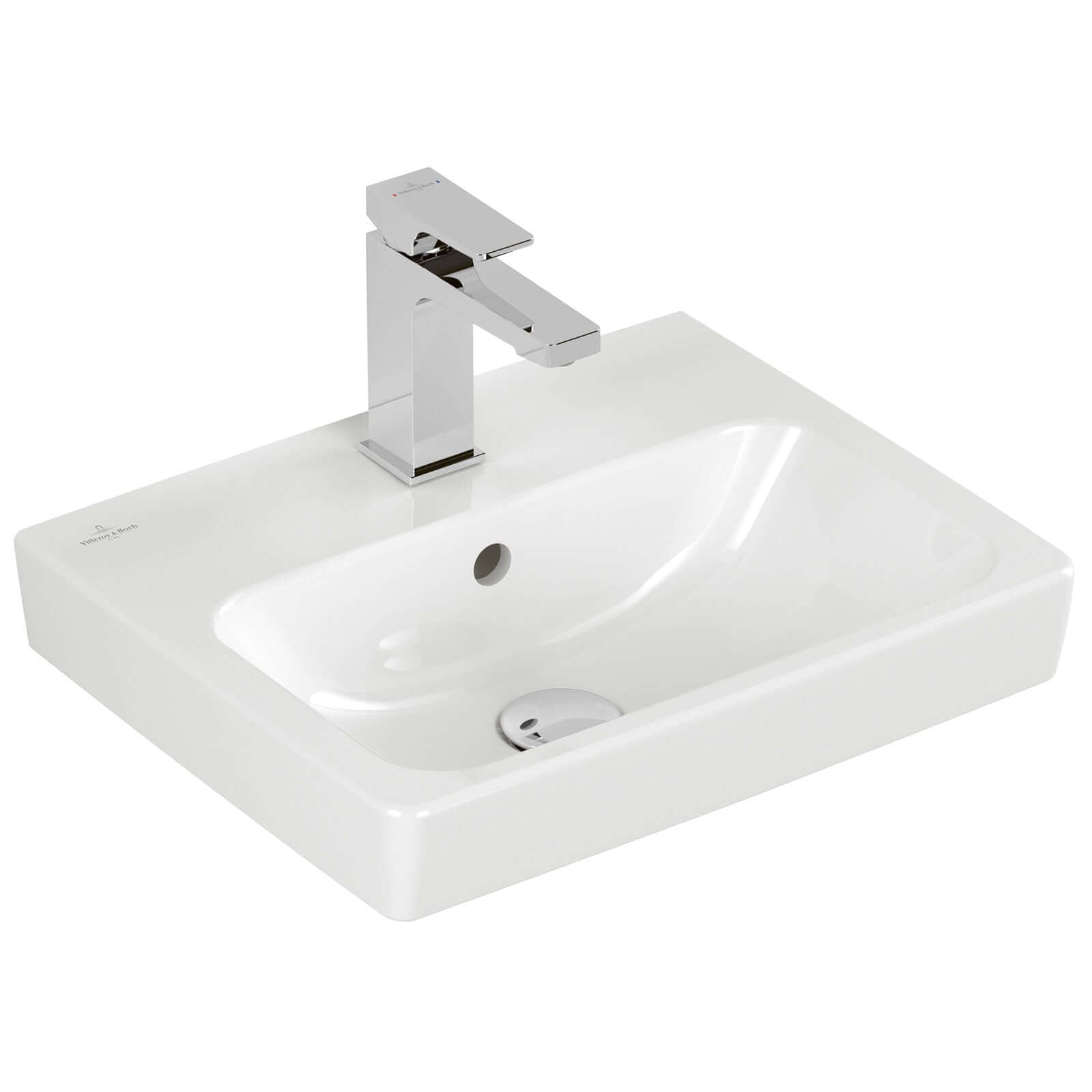 Villeroy & Boch Architectura 450x365 White Alpin 1TH Rectangular Wall Hung Wash Basin