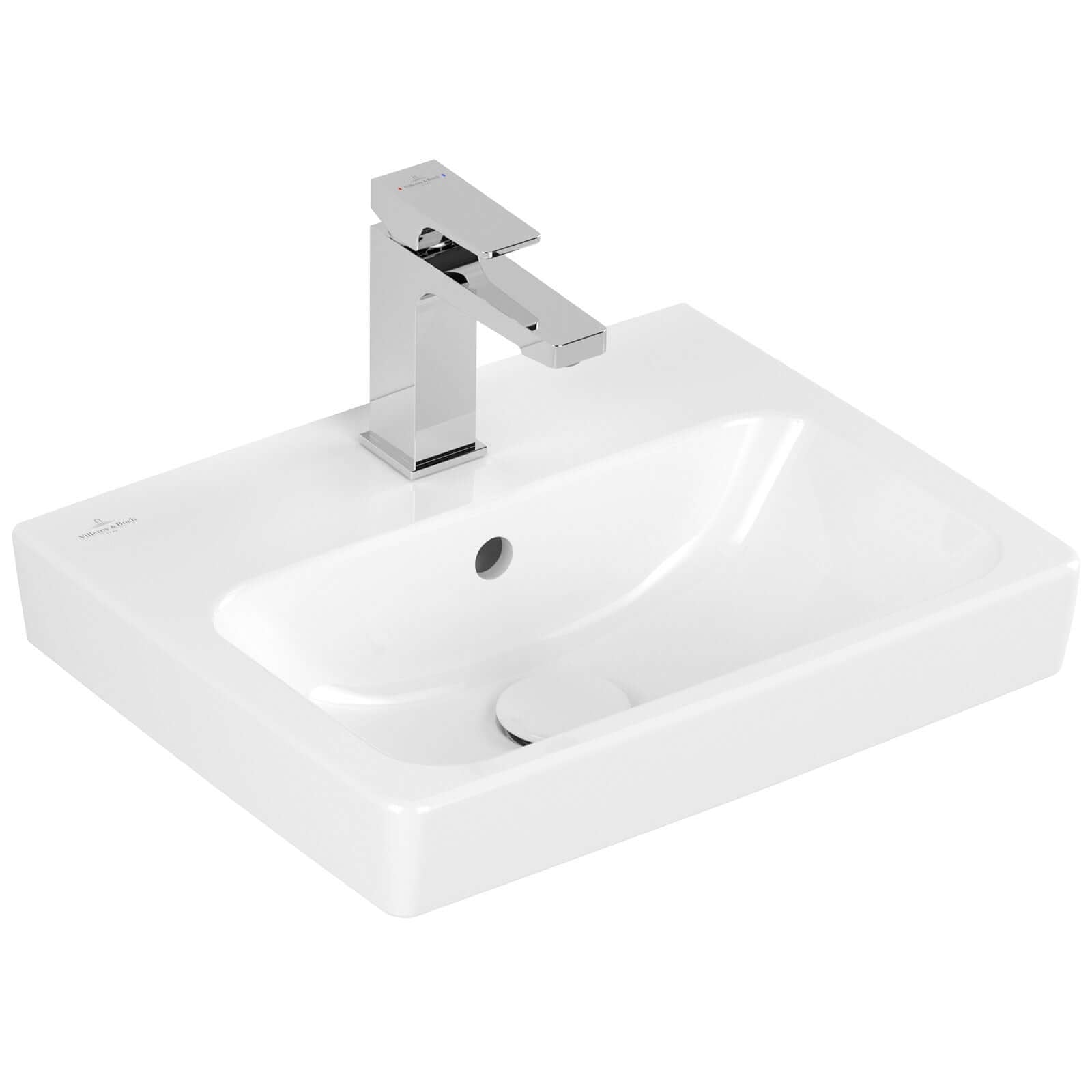 Villeroy & Boch Architectura 450x365 White Alpin 1TH Rectangular Wall Hung Wash Basin