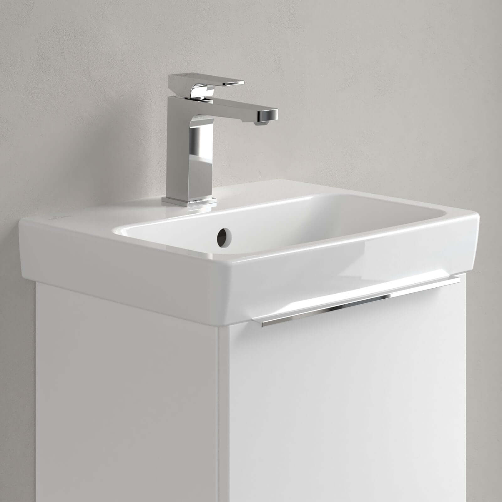 Villeroy & Boch Architectura 450x365 White Alpin 1TH Rectangular Wall Hung Wash Basin