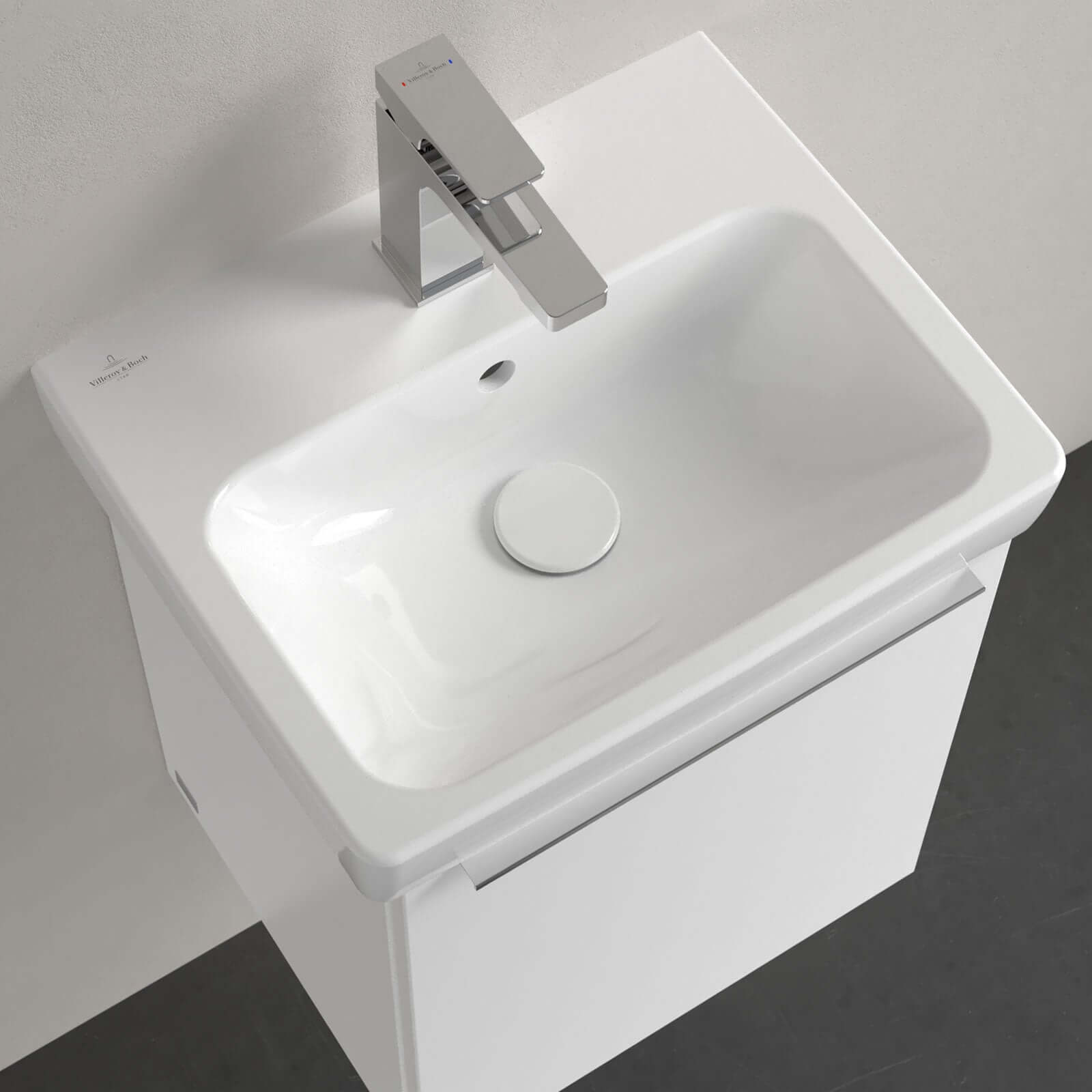 Villeroy & Boch Architectura 450x365 White Alpin 1TH Rectangular Wall Hung Wash Basin