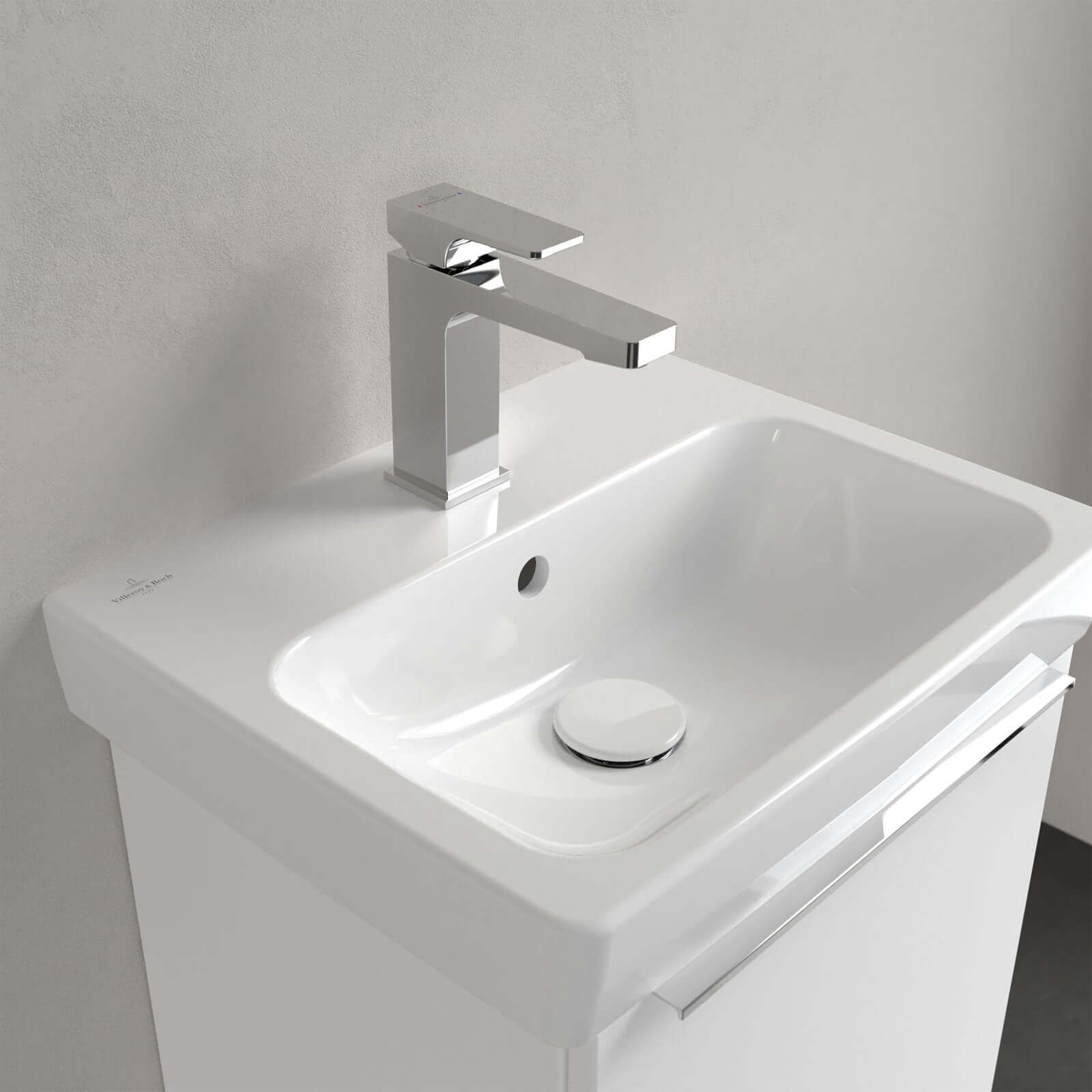 Villeroy & Boch Architectura 450x365 White Alpin 1TH Rectangular Wall Hung Wash Basin