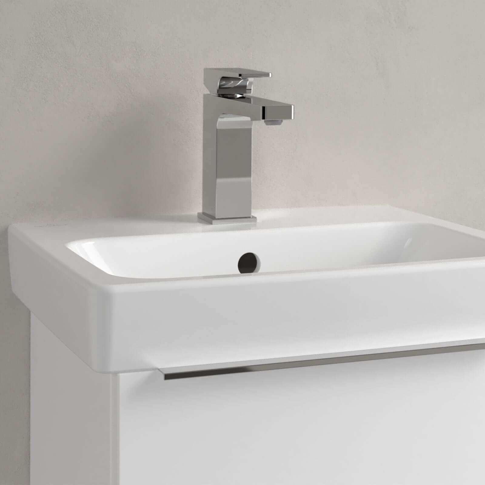 Villeroy & Boch Architectura 450x365 White Alpin 1TH Rectangular Wall Hung Wash Basin