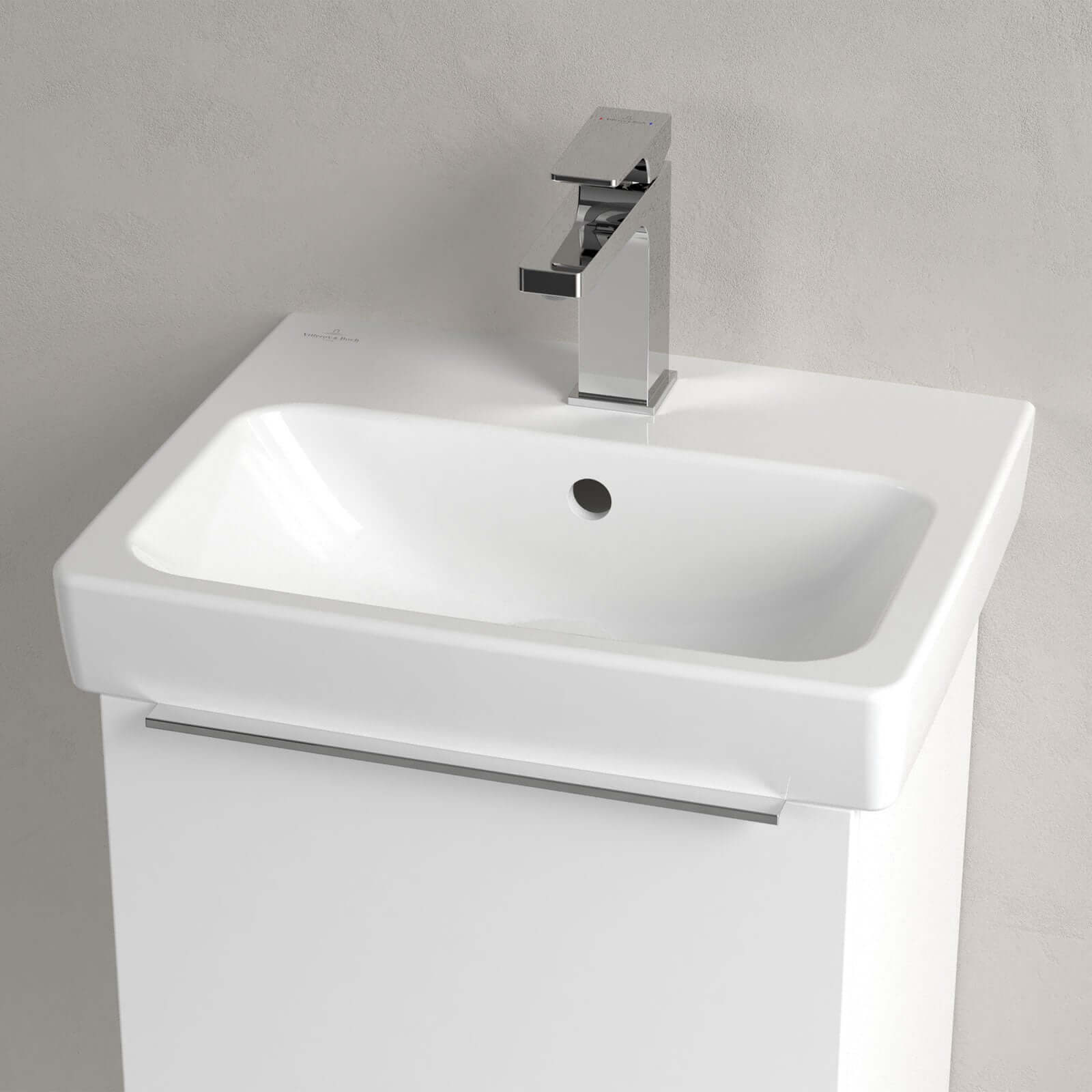 Villeroy & Boch Architectura 450x365 White Alpin 1TH Rectangular Wall Hung Wash Basin