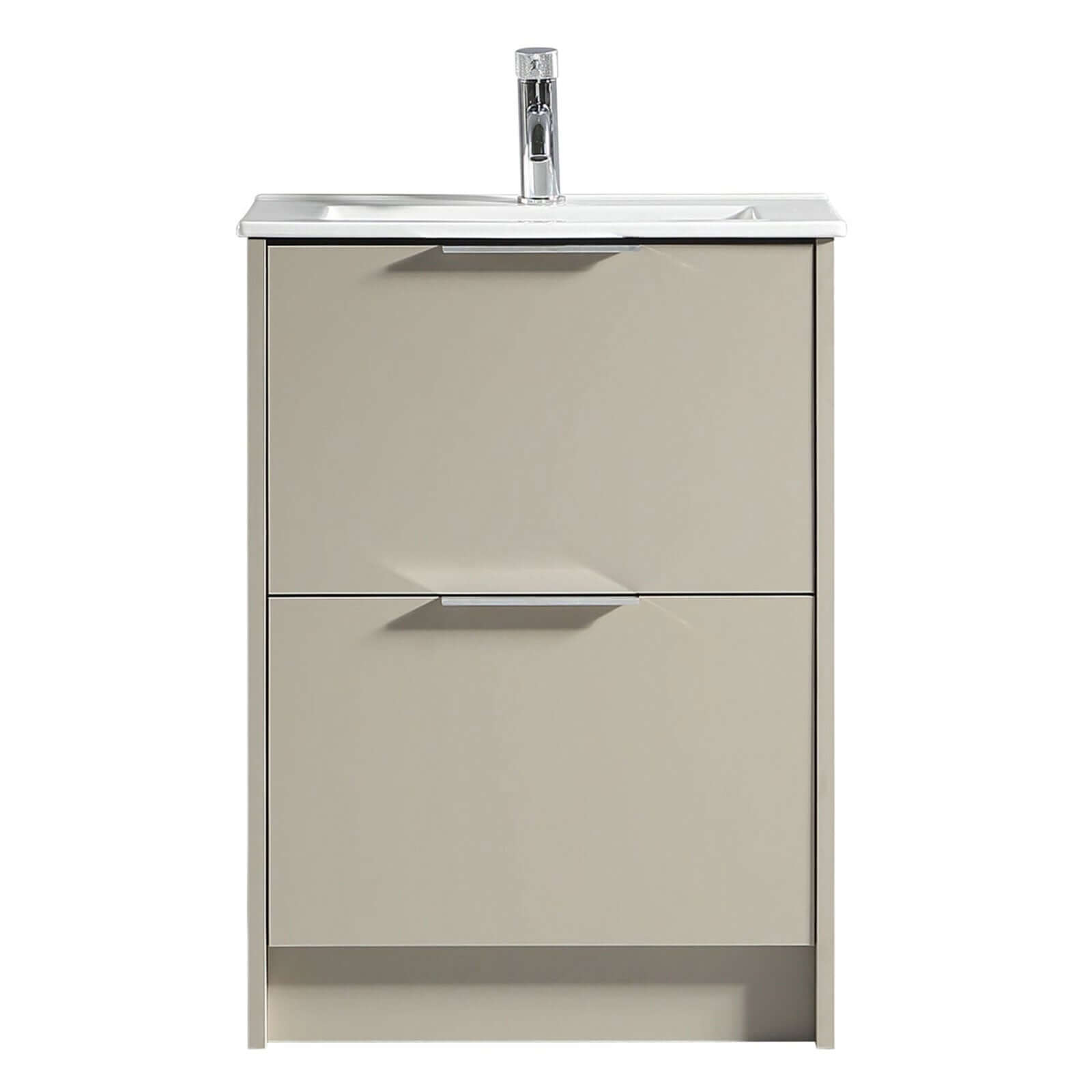Astini Sora 600mm Two Drawer Floor Standing Vanity Unit & Ceramic Basin