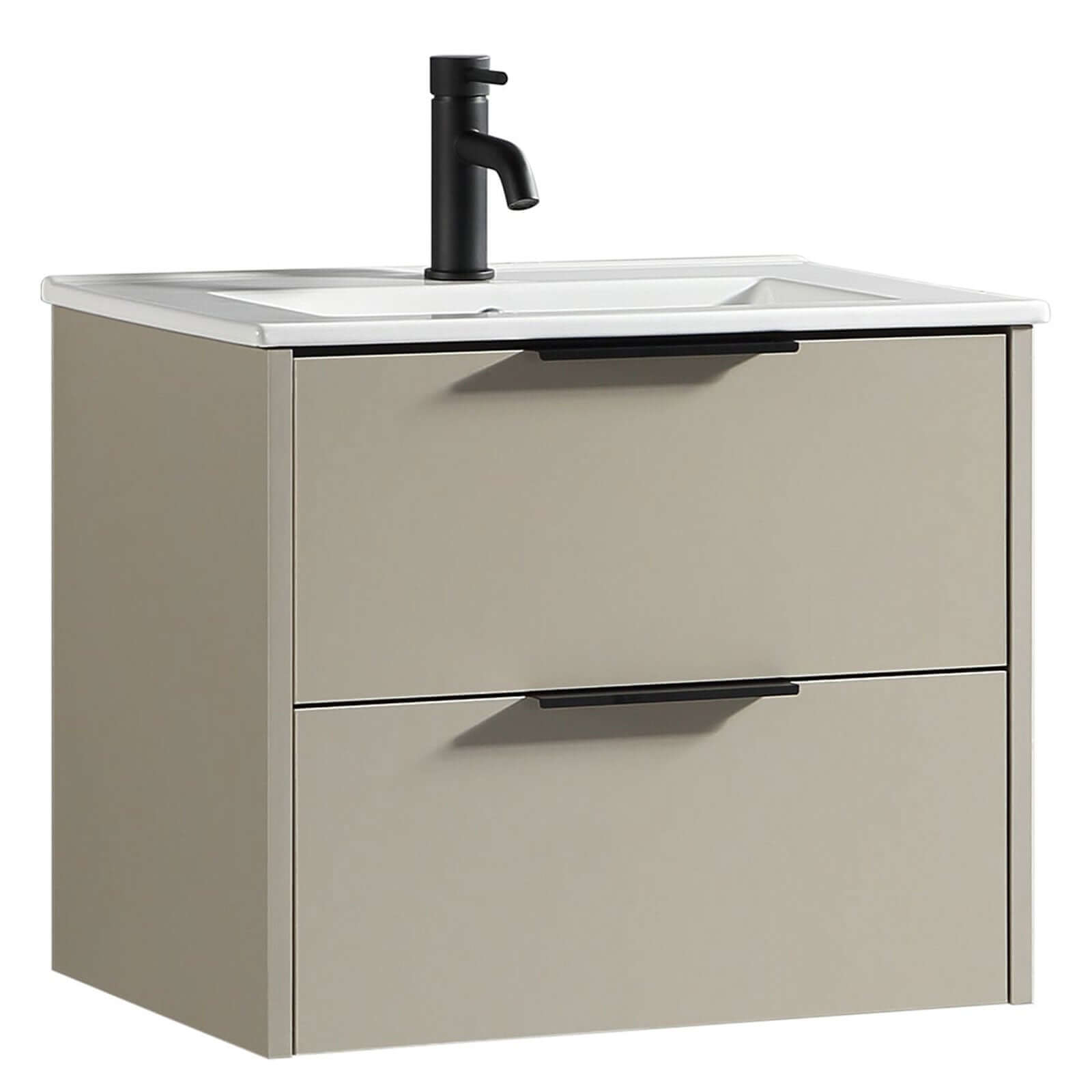 Astini Sora Sora 600mm Two Drawer Wall Hung Vanity Unit & Ceramic