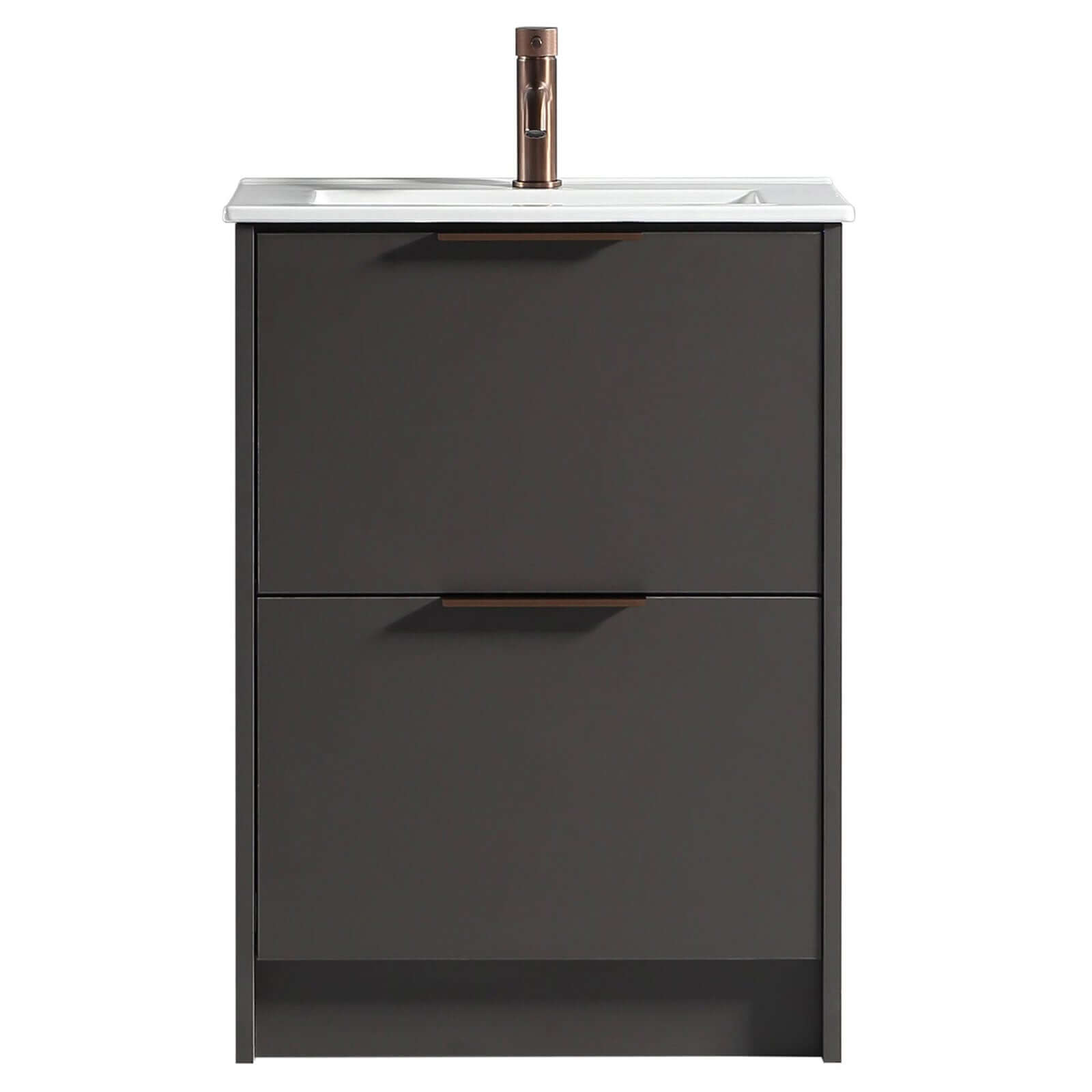 Astini Sora 600mm Two Drawer Floor Standing Vanity Unit & Ceramic Basin