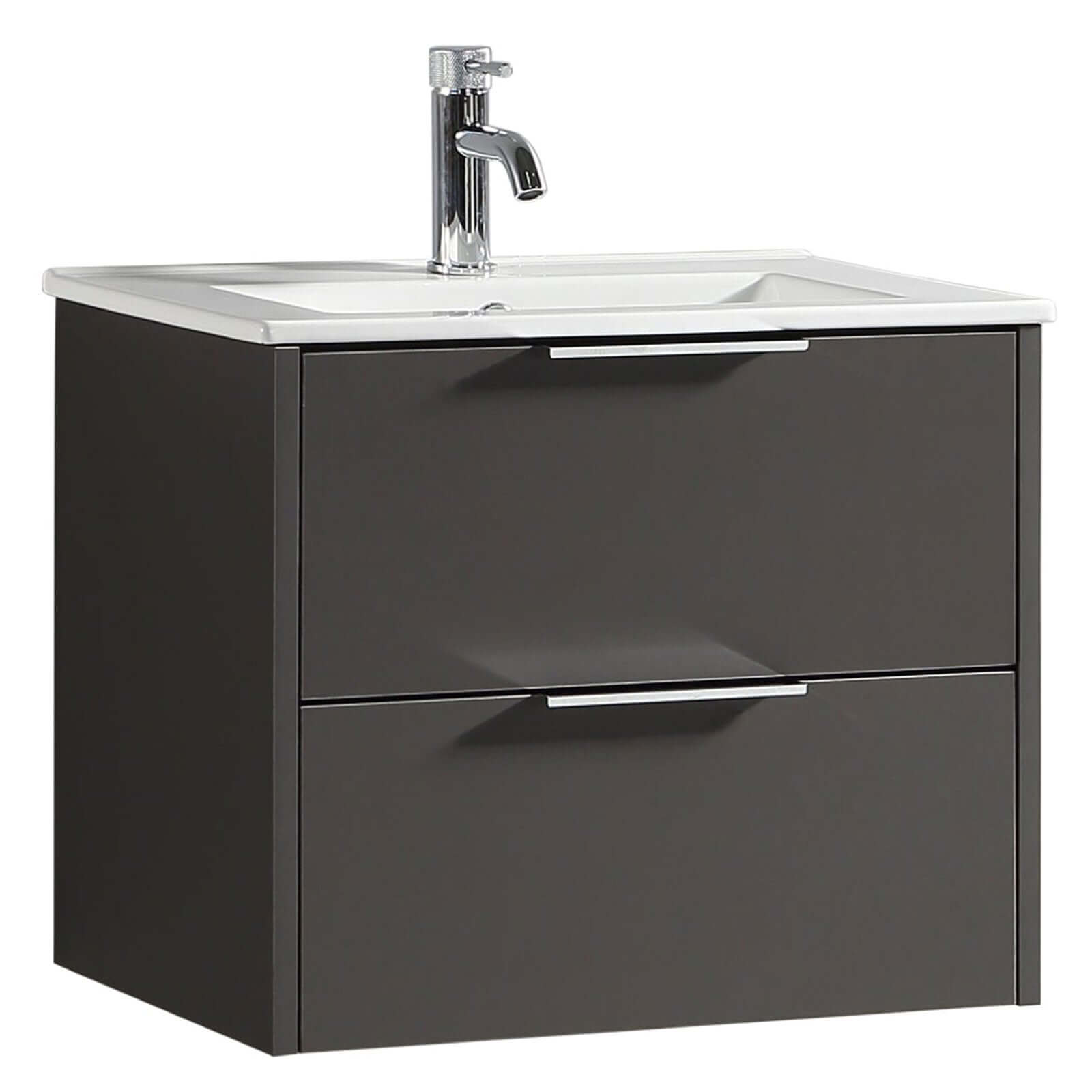Astini Sora Sora 600mm Two Drawer Wall Hung Vanity Unit & Ceramic
