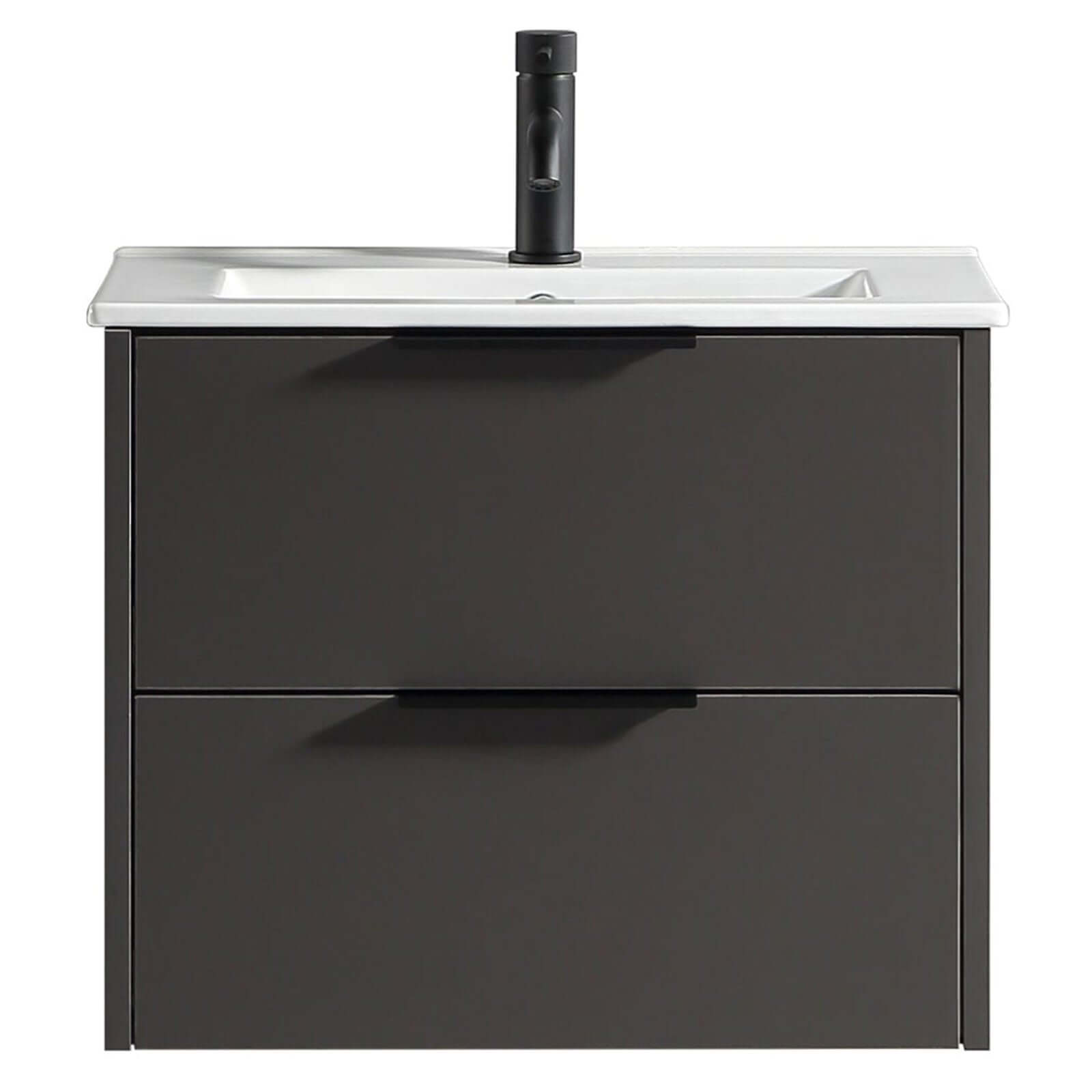 Astini Sora Sora 600mm Two Drawer Wall Hung Vanity Unit & Ceramic