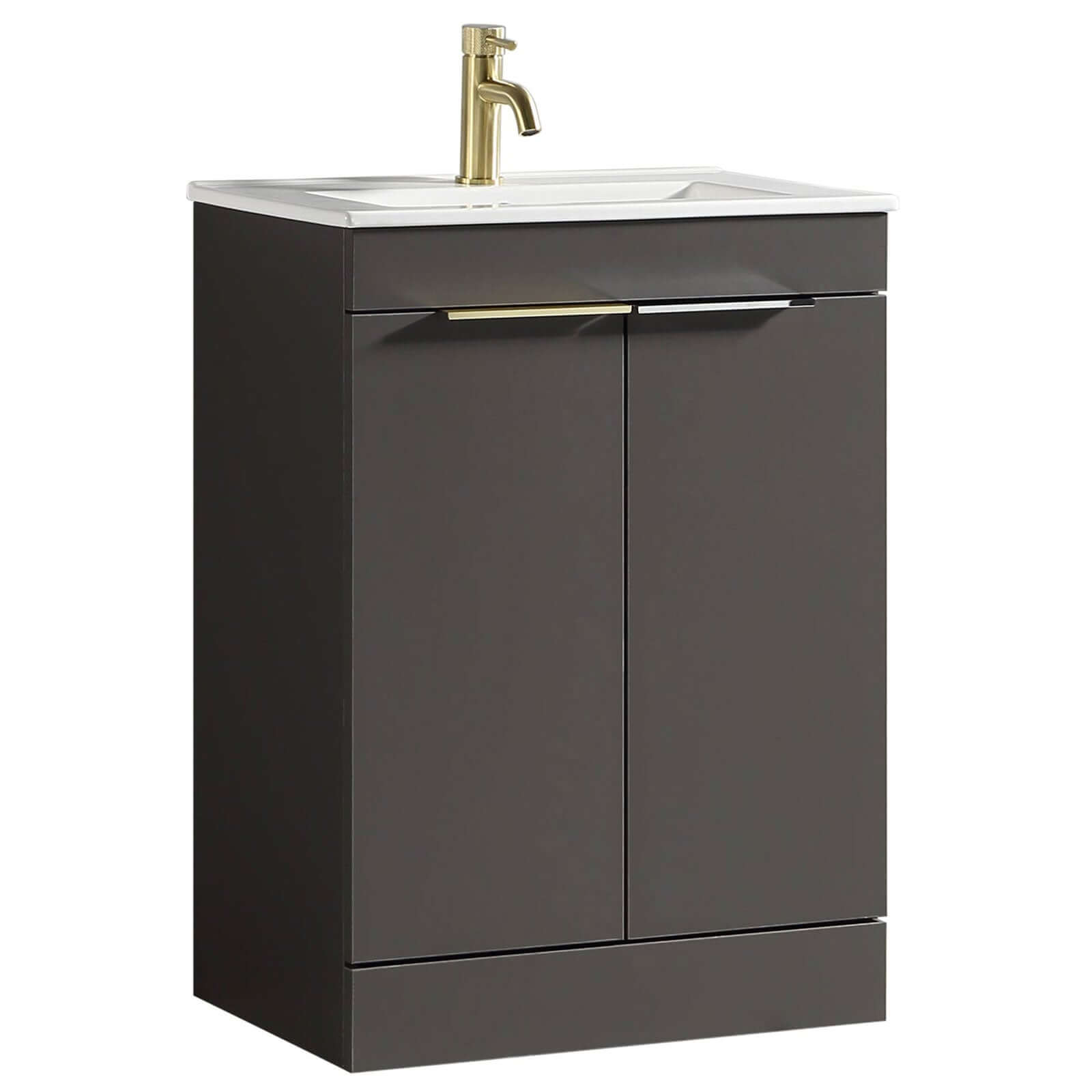 Astini Sora 600mm Two Door Floor Standing Vanity Unit & Ceramic Basin