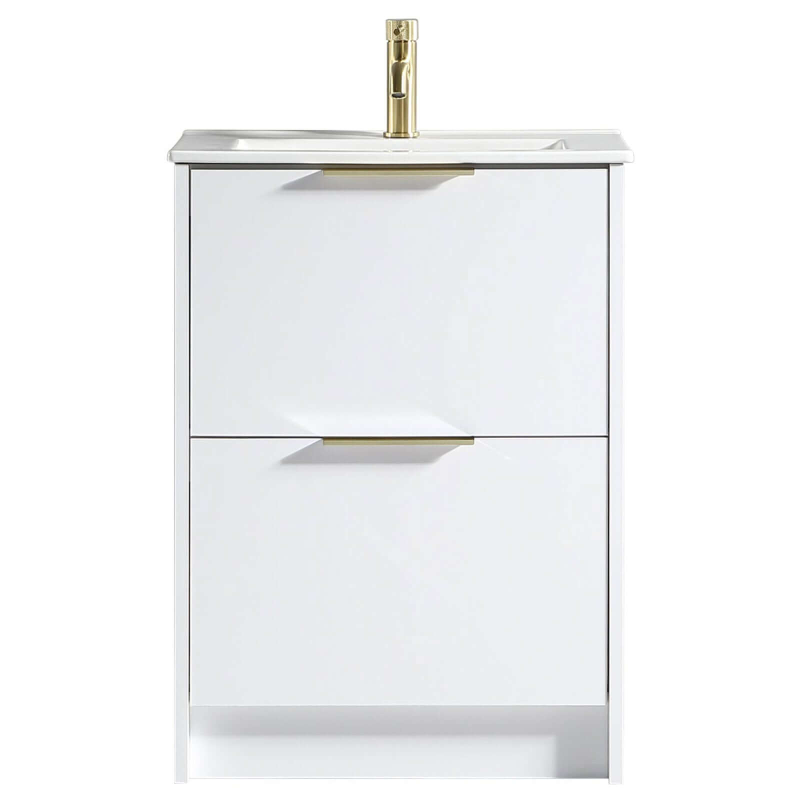 Astini Sora 600mm Two Drawer Floor Standing Vanity Unit & Ceramic Basin