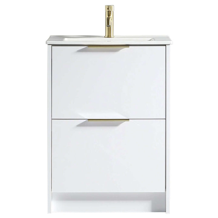 Astini Sora 600mm Two Drawer Floor Standing Vanity Unit & Ceramic Basin