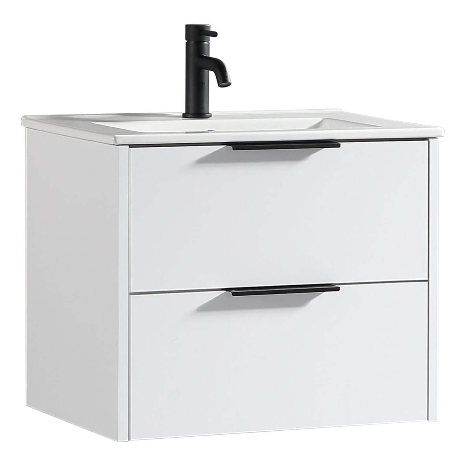 Astini Sora Sora 600mm Two Drawer Wall Hung Vanity Unit & Ceramic