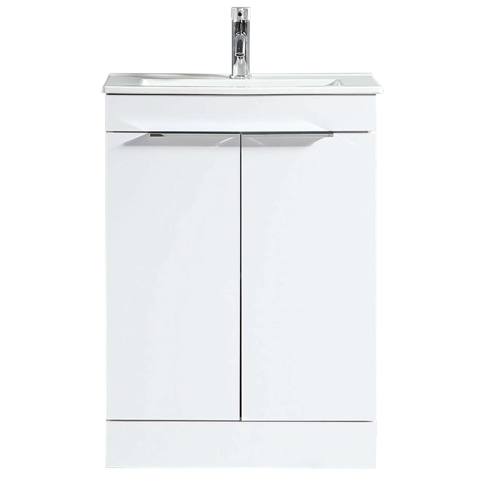 Astini Sora 600mm Two Door Floor Standing Vanity Unit & Ceramic Basin
