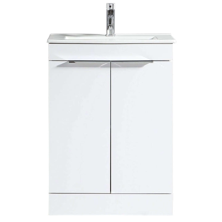 Astini Sora 600mm Two Door Floor Standing Vanity Unit & Ceramic Basin