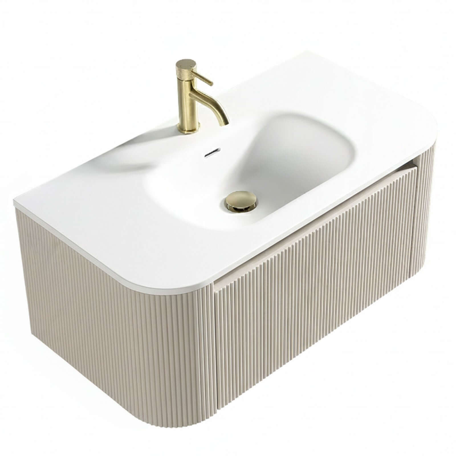 Astini Flauto 870mm Wall Hung Curve Corner Vanity Unit with Basin