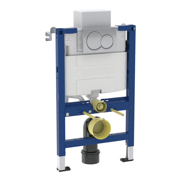Geberit Alpha 82cm H Frame & Cistern, plus Alpha01 Round Flush Plate
