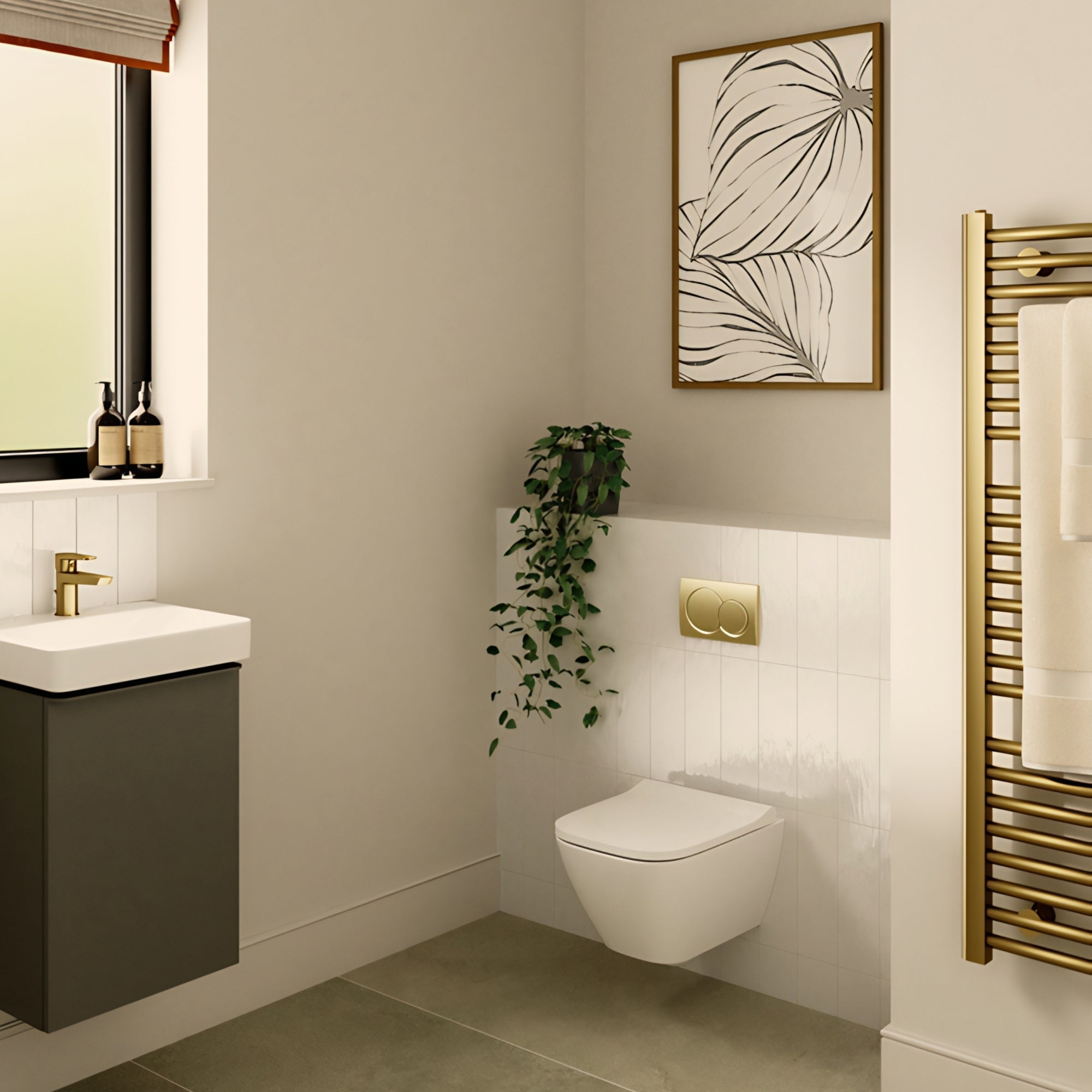 Geberit Alpha 98cm H Frame & Cistern for Wall-Hung WC