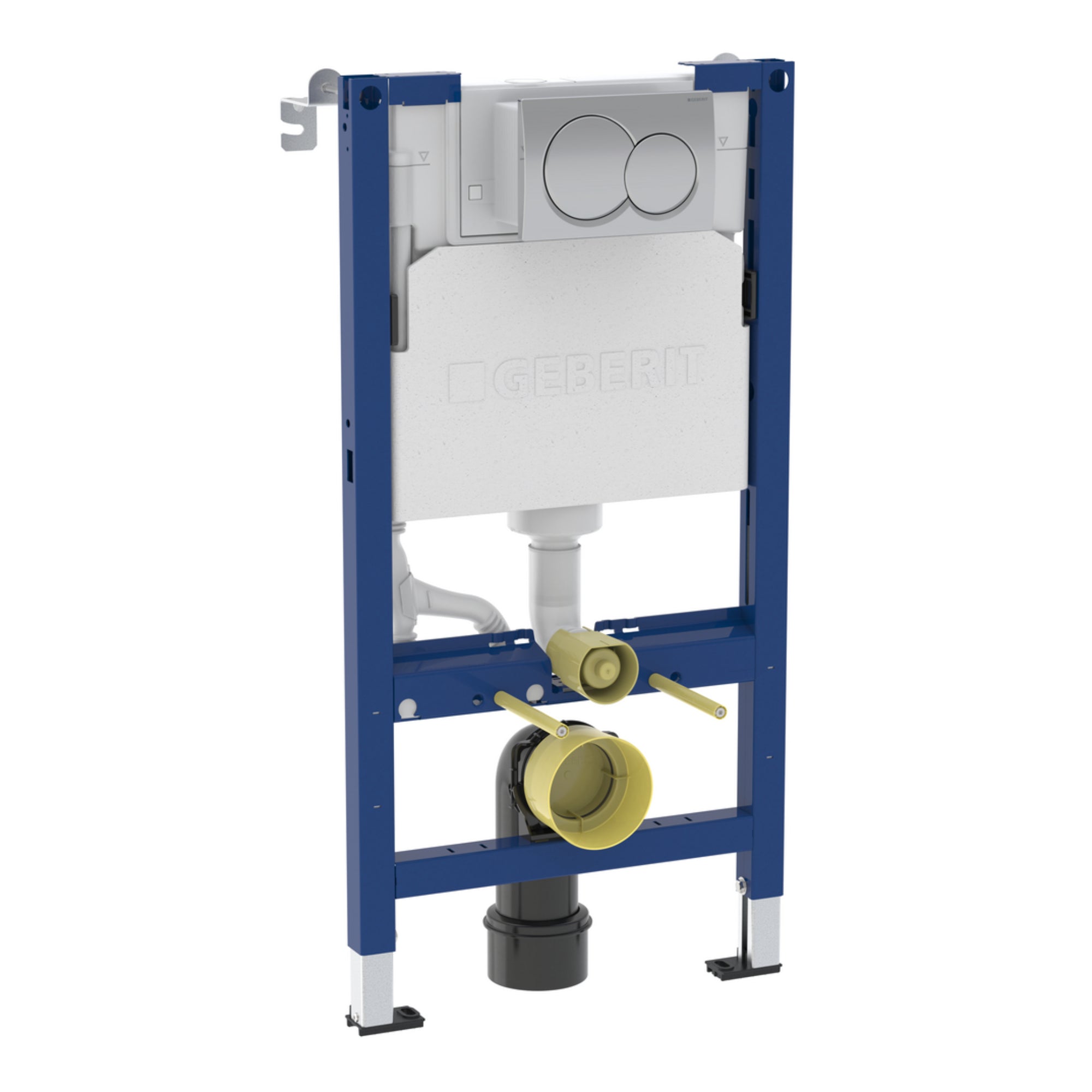 Geberit Alpha 98cm H Frame & Cistern, plus Alpha01 Round Flush Plate