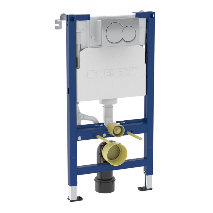 Geberit Alpha 98cm H Frame & Cistern, plus Alpha01 Round Flush Plate