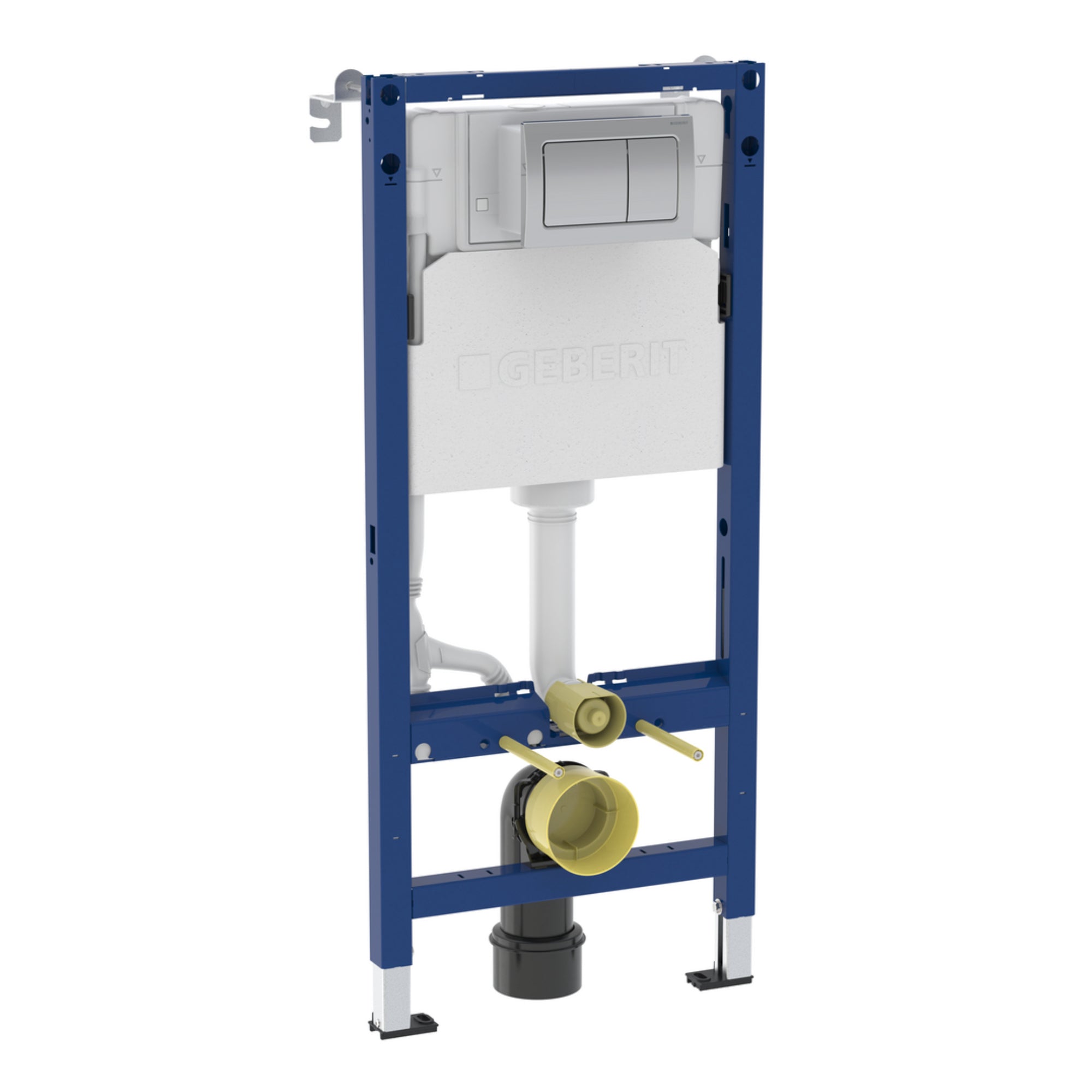 Geberit Alpha 112cm H Frame & Cistern, plus Alpha01 Square Flush Plate