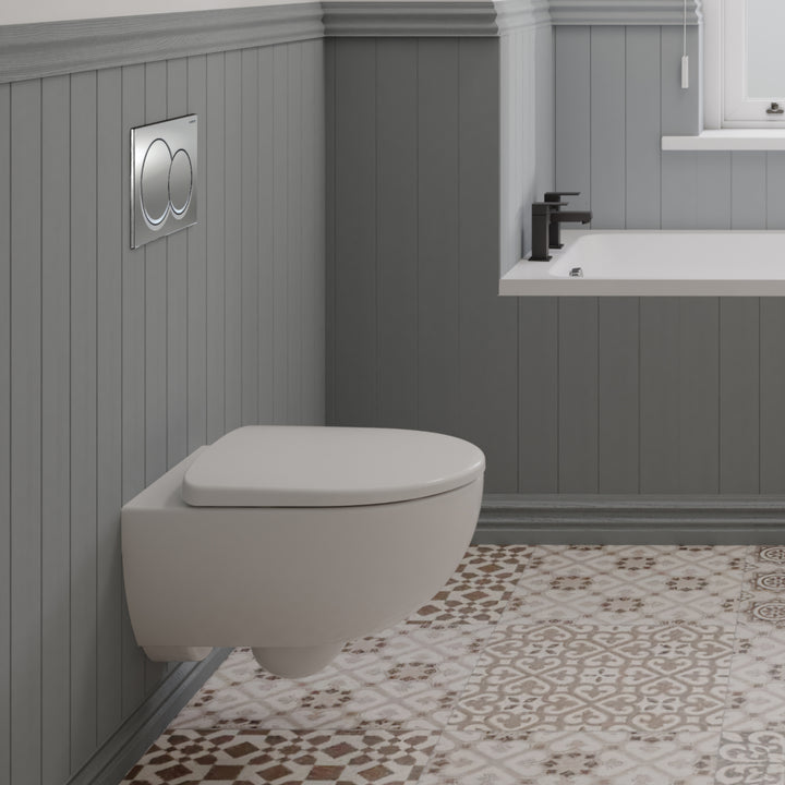 Geberit Alpha 112cm Frame & Cistern, plus Alpha01 Round Flush Plate