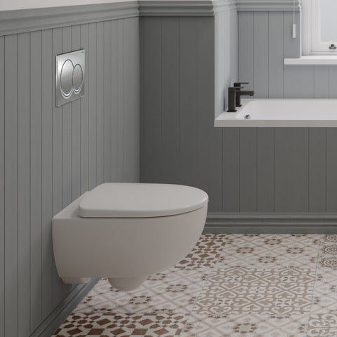 Geberit Alpha 112cm Frame & Cistern, plus Alpha01 Round Flush Plate