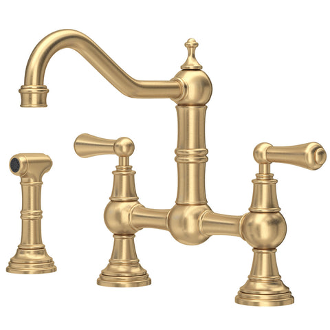 Perrin & Rowe Provence Kitchen Sink Bridge Mixer Tap & Rinse 4756 Series