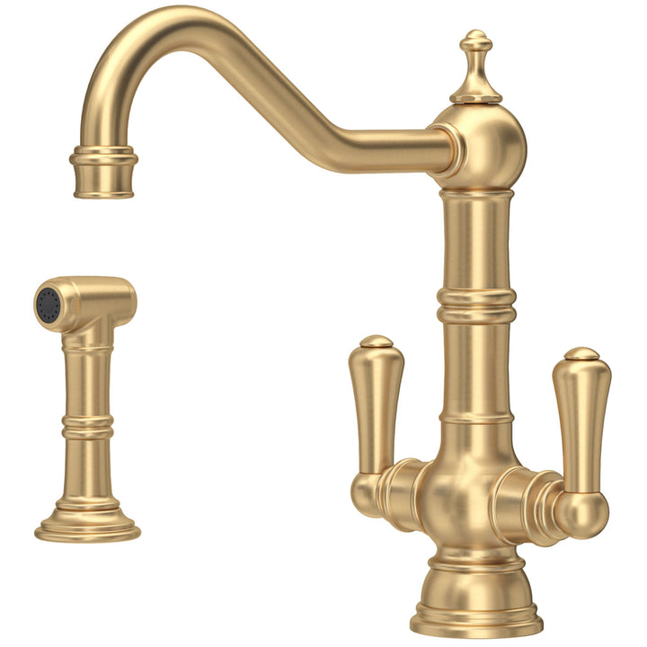 Perrin & Rowe Picardie Dual Lever Sink Mixer Tap & Rinse 4766 Series