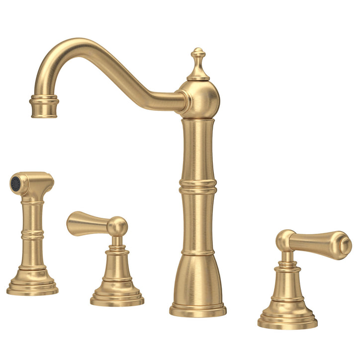 Perrin & Rowe Alsace Dual Lever Kitchen Sink Mixer Tap & Rinse 4776 Series