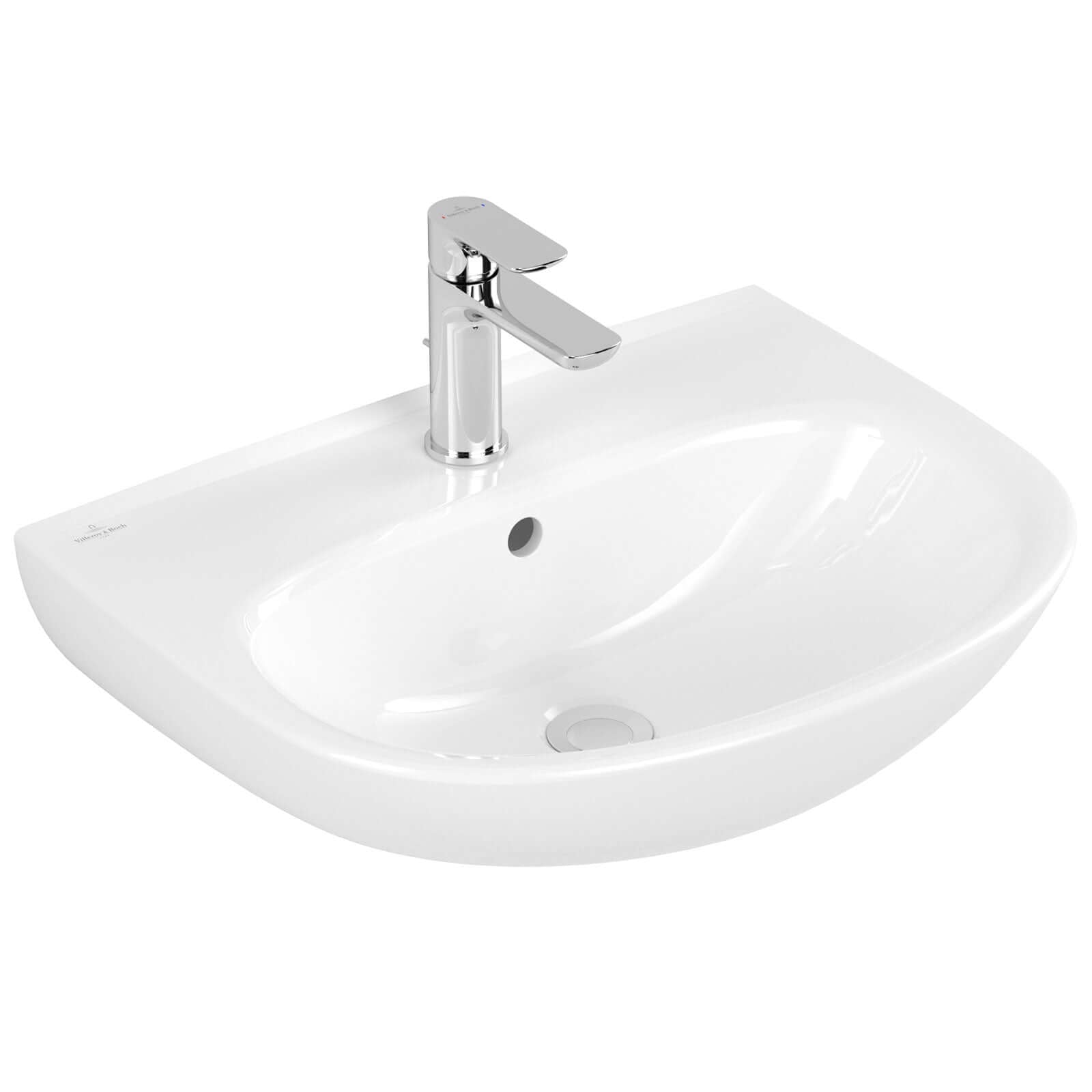 Villeroy & Boch O.novo 550x440 White Alpin 1TH Lite Wall Hung Wash Basin with Overflow