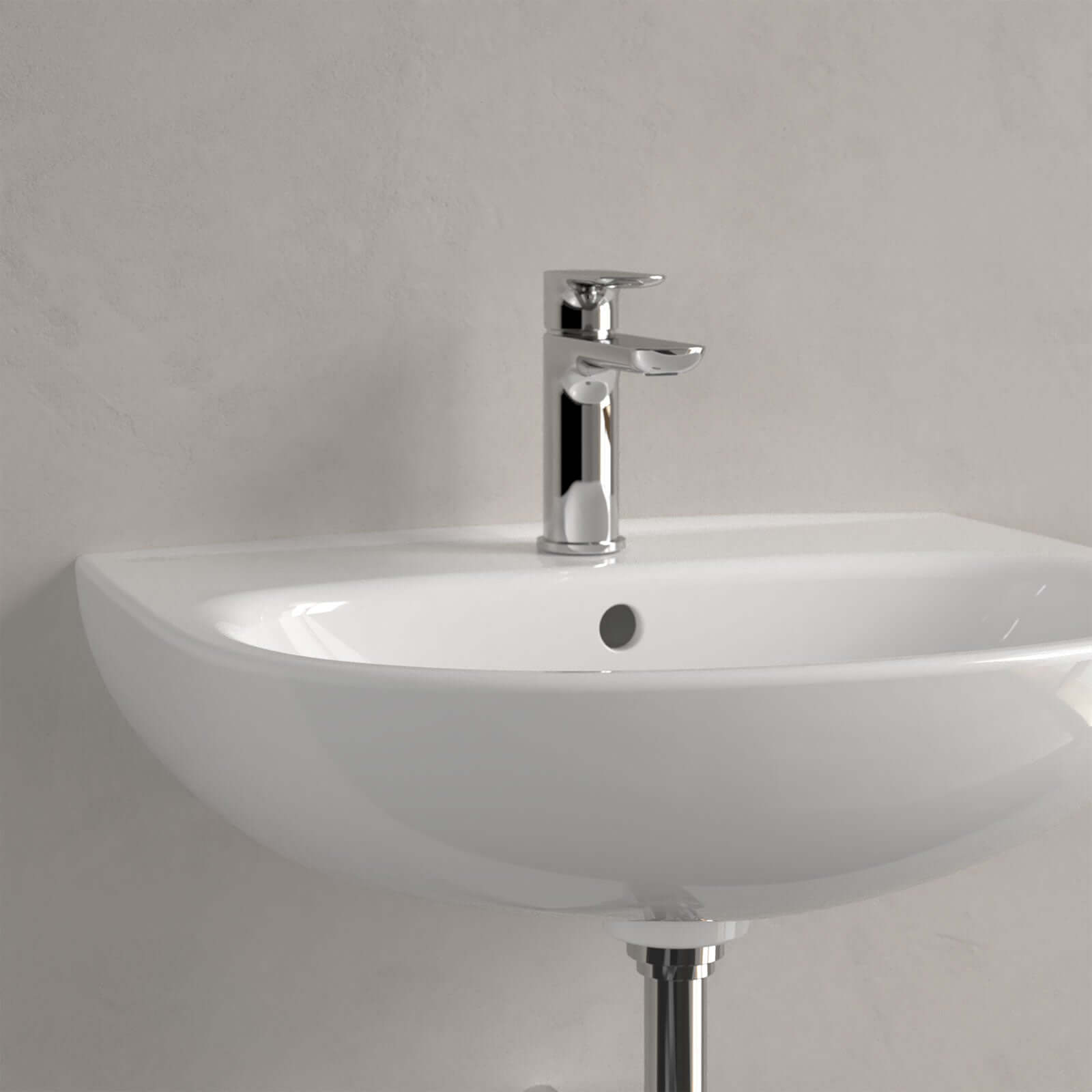 Villeroy & Boch O.novo 550x440 White Alpin 1TH Lite Wall Hung Wash Basin with Overflow