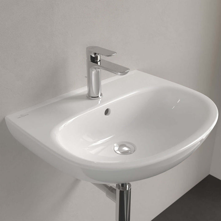 Villeroy & Boch O.novo 550x440 White Alpin 1TH Lite Wall Hung Wash Basin with Overflow